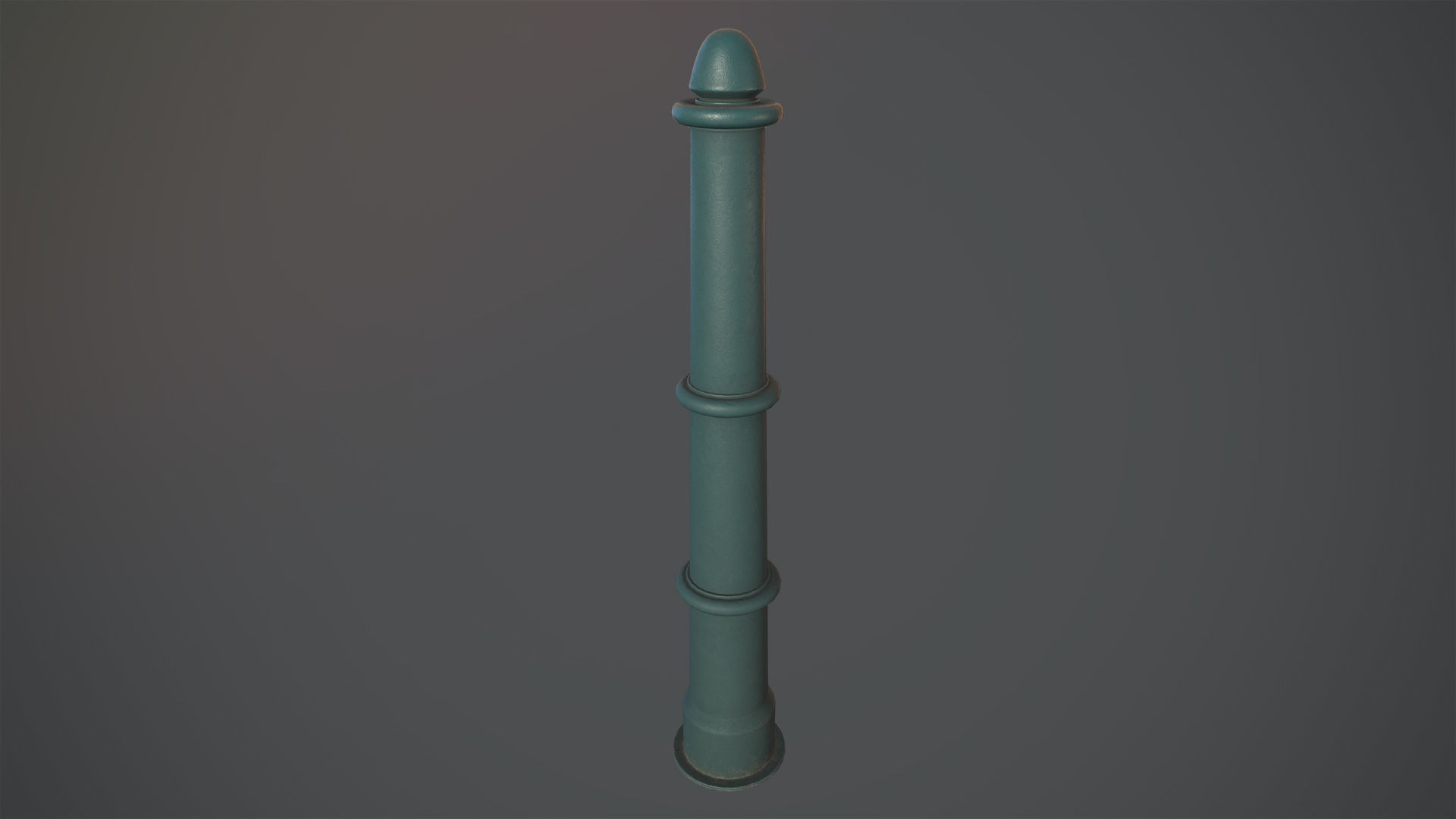 Barrier Bollard pack 5 Green v2 Low-poly 3D model_1