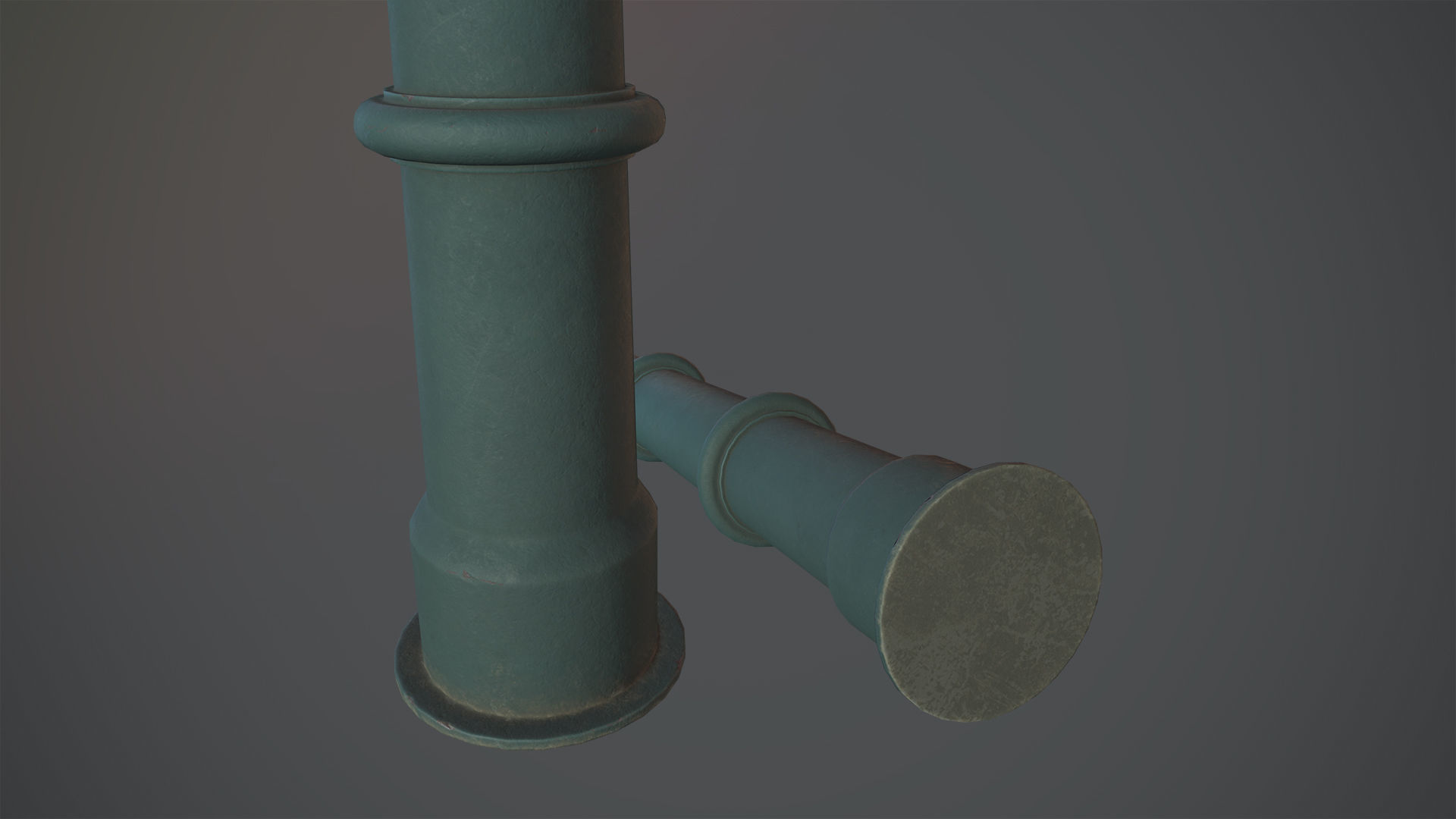 Barrier Bollard pack 5 Green v2 Low-poly 3D model_9