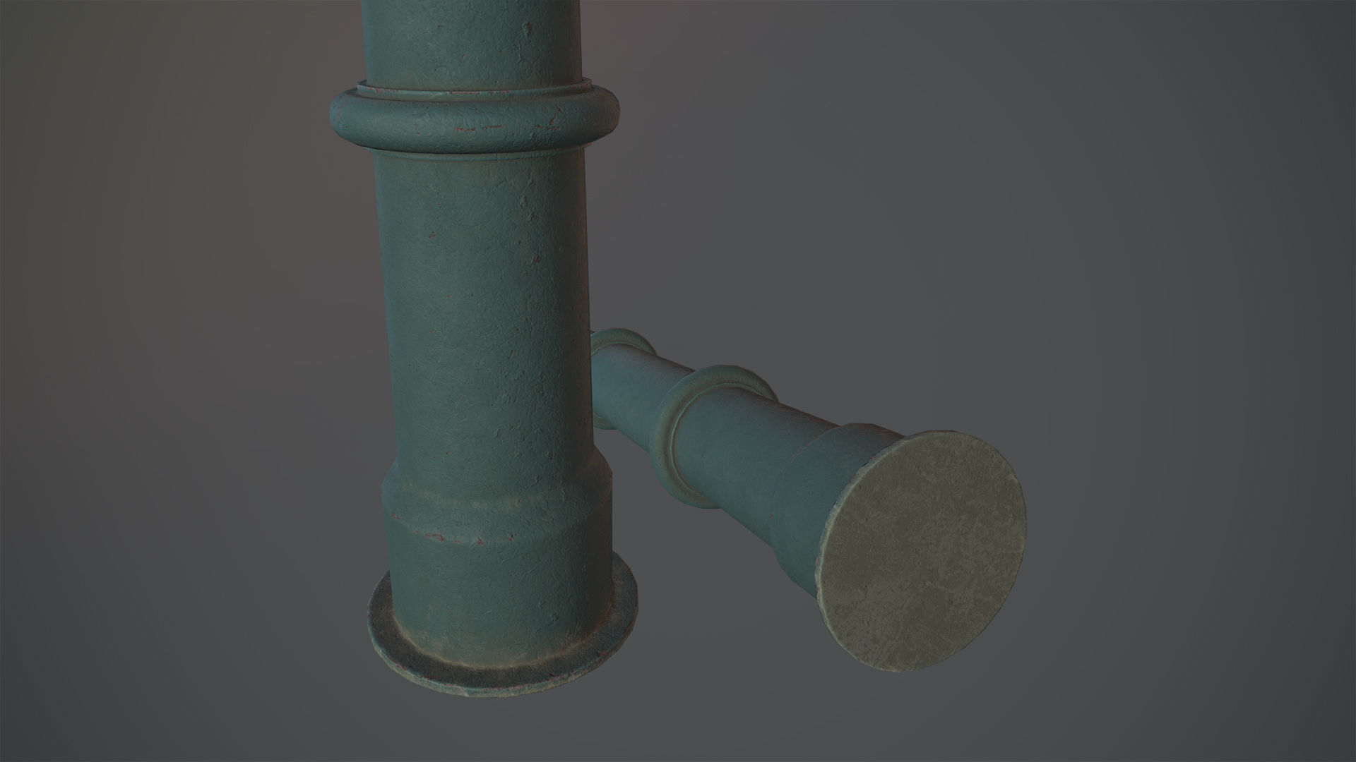 Barrier Bollard pack 5 Green v3 Low-poly 3D model_9