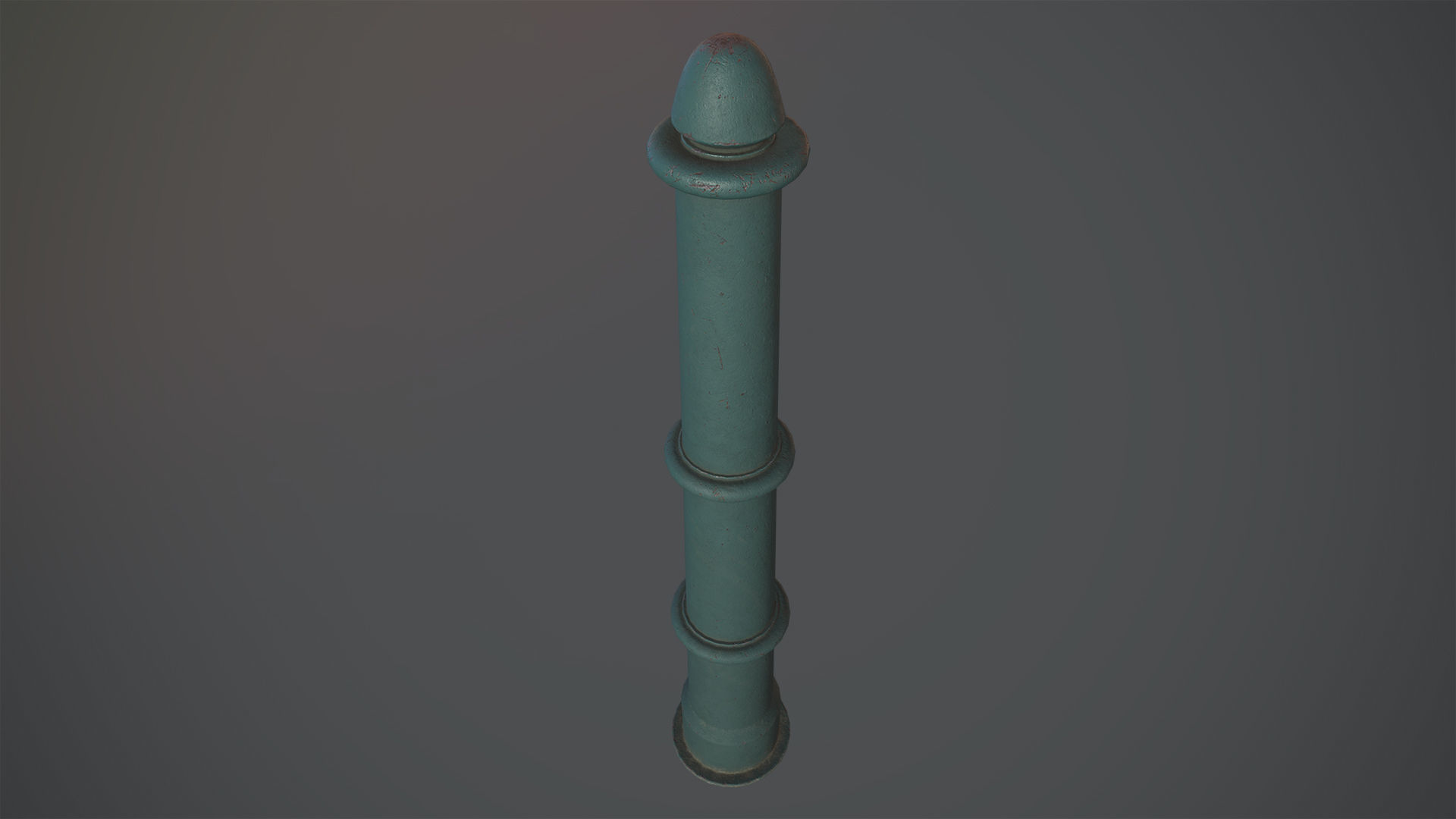 Barrier Bollard pack 5 Green v3 Low-poly 3D model_2