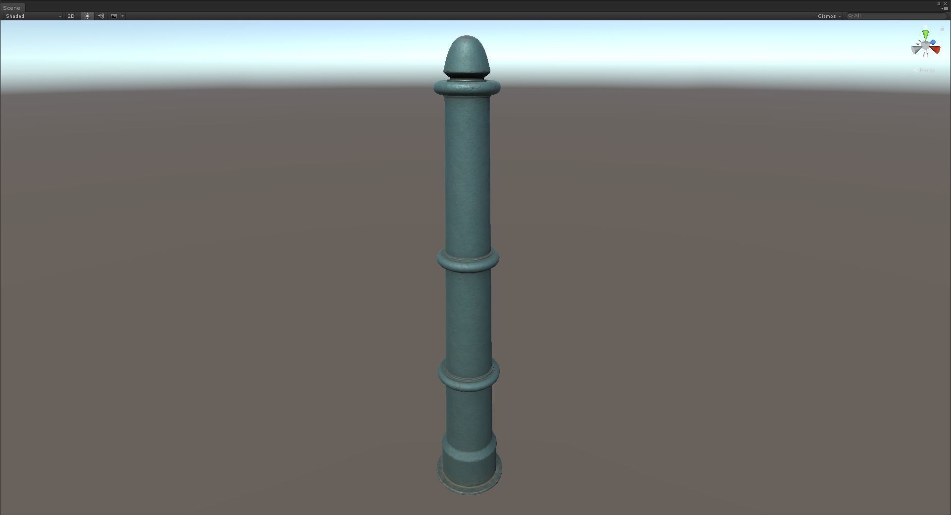 Barrier Bollard pack 5 Green v3 Low-poly 3D model_20