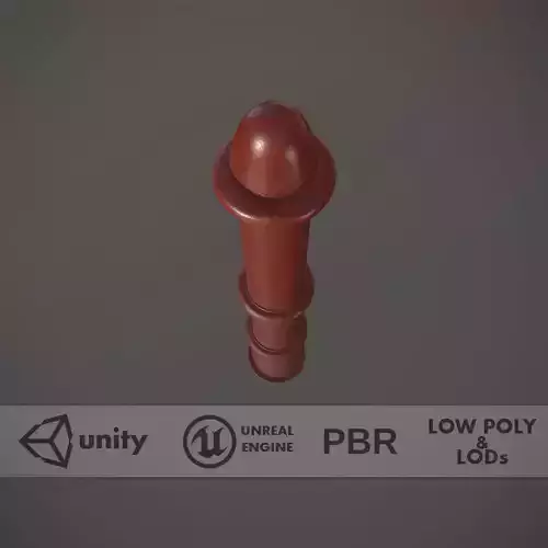 Barrier Bollard pack 5 Red v1