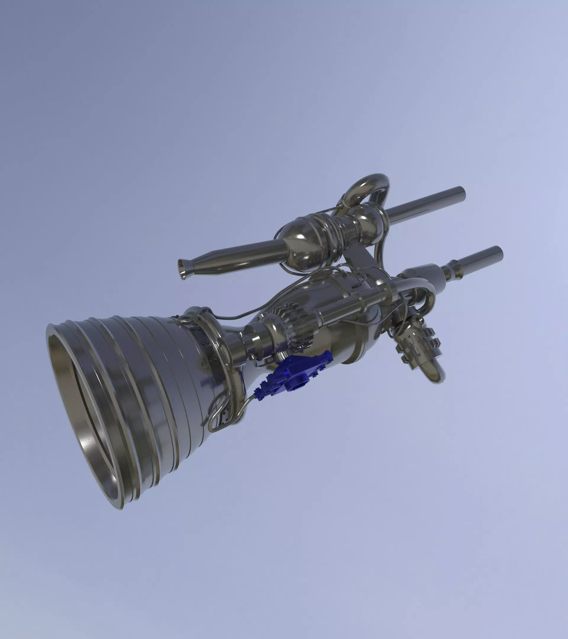 Merlin 1C Rocket Engine 3D model_0