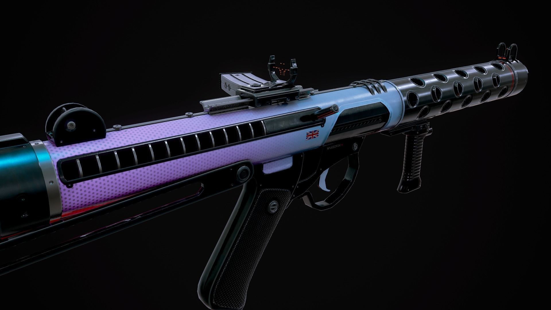 Futuristic Sterling MK4 Low-poly 3D model_14