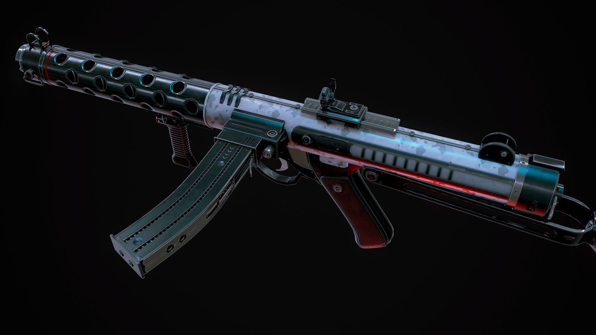 Futuristic Sterling MK4 Low-poly 3D model_10