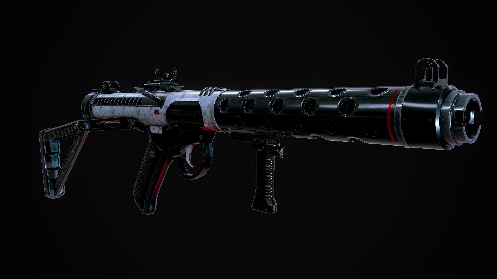 Futuristic Sterling MK4 Low-poly 3D model_11