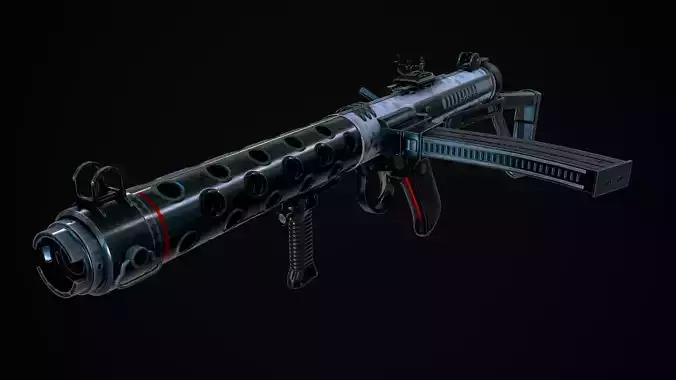 Futuristic Sterling MK4 Low-poly 3D model