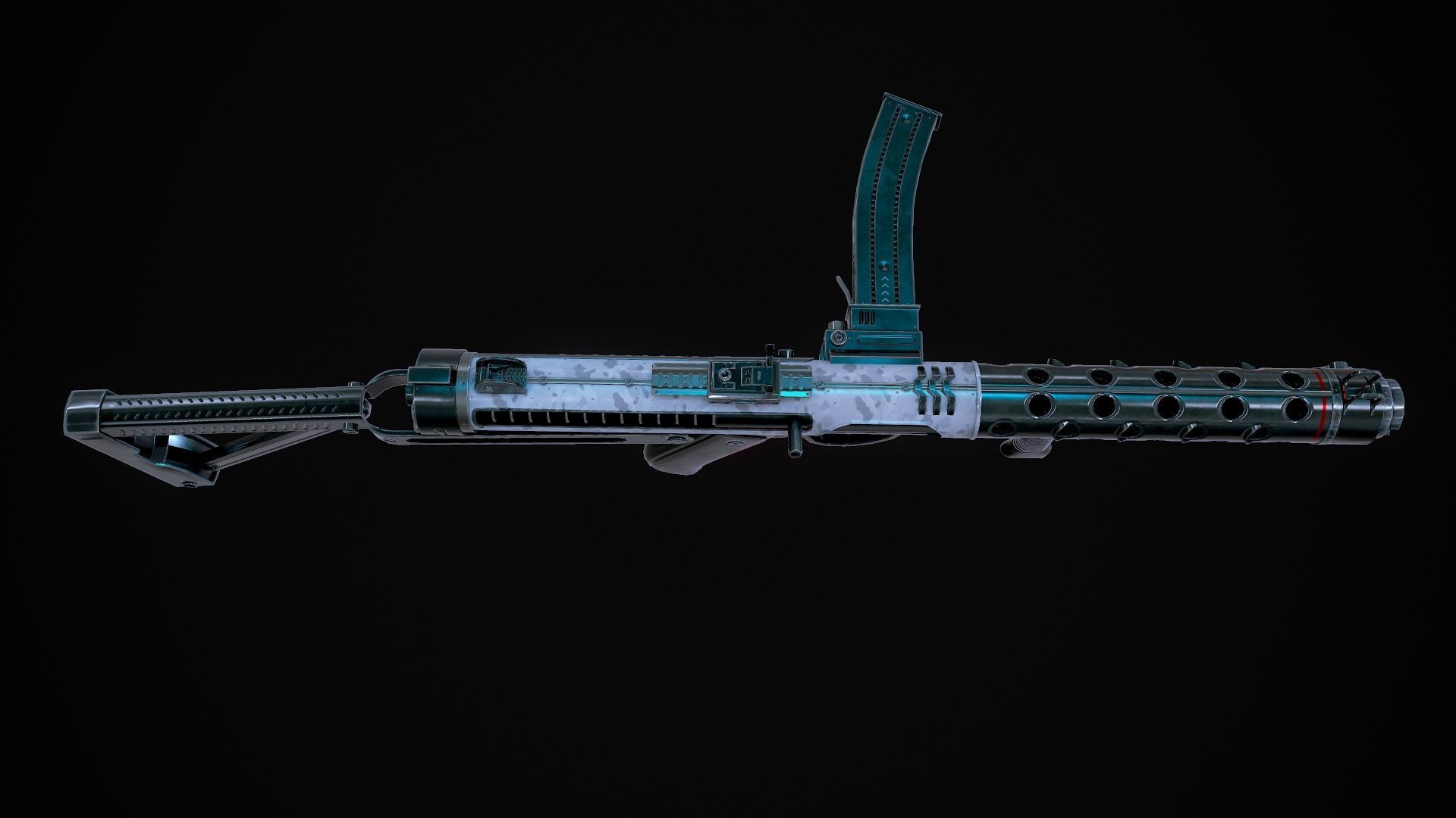 Futuristic Sterling MK4 Low-poly 3D model_9