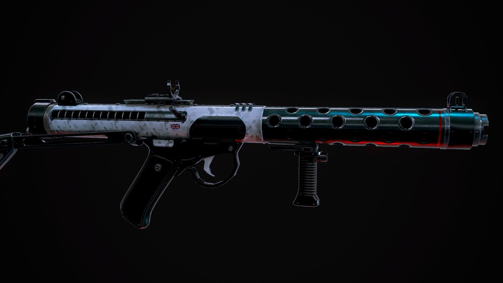 Futuristic Sterling MK4 Low-poly 3D model_3