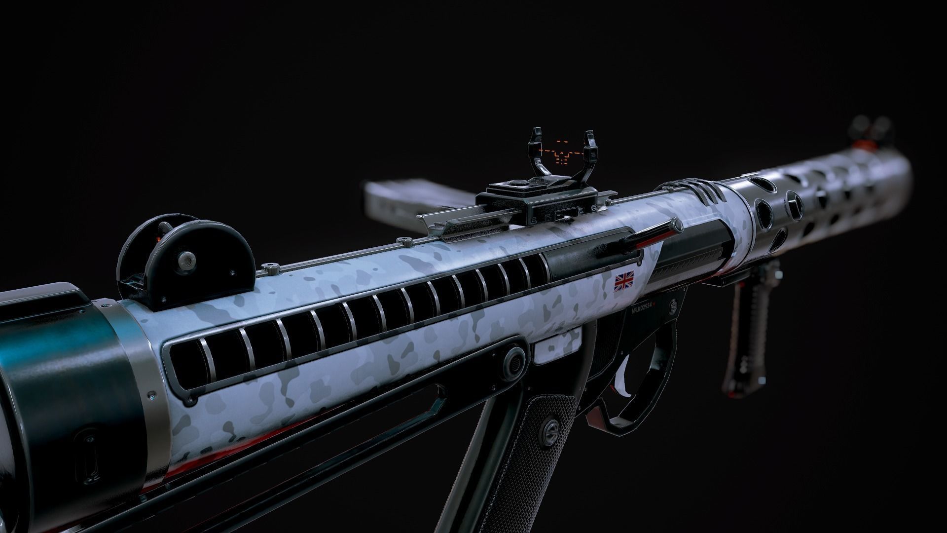 Futuristic Sterling MK4 Low-poly 3D model_12