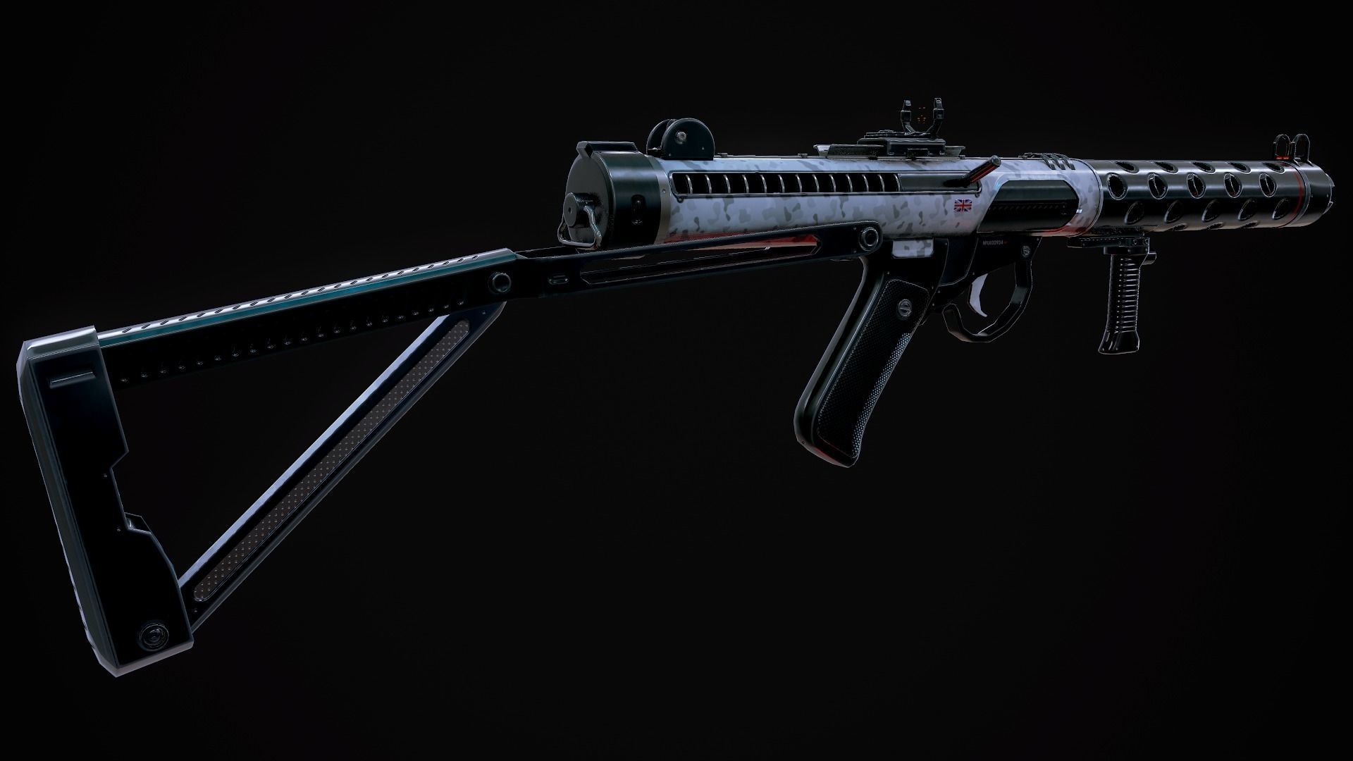 Futuristic Sterling MK4 Low-poly 3D model_7