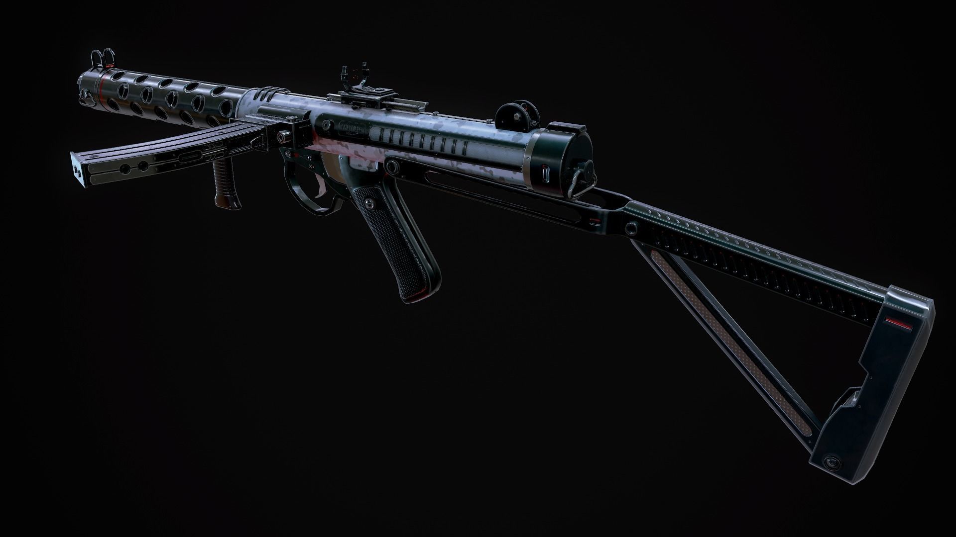 Futuristic Sterling MK4 Low-poly 3D model_8