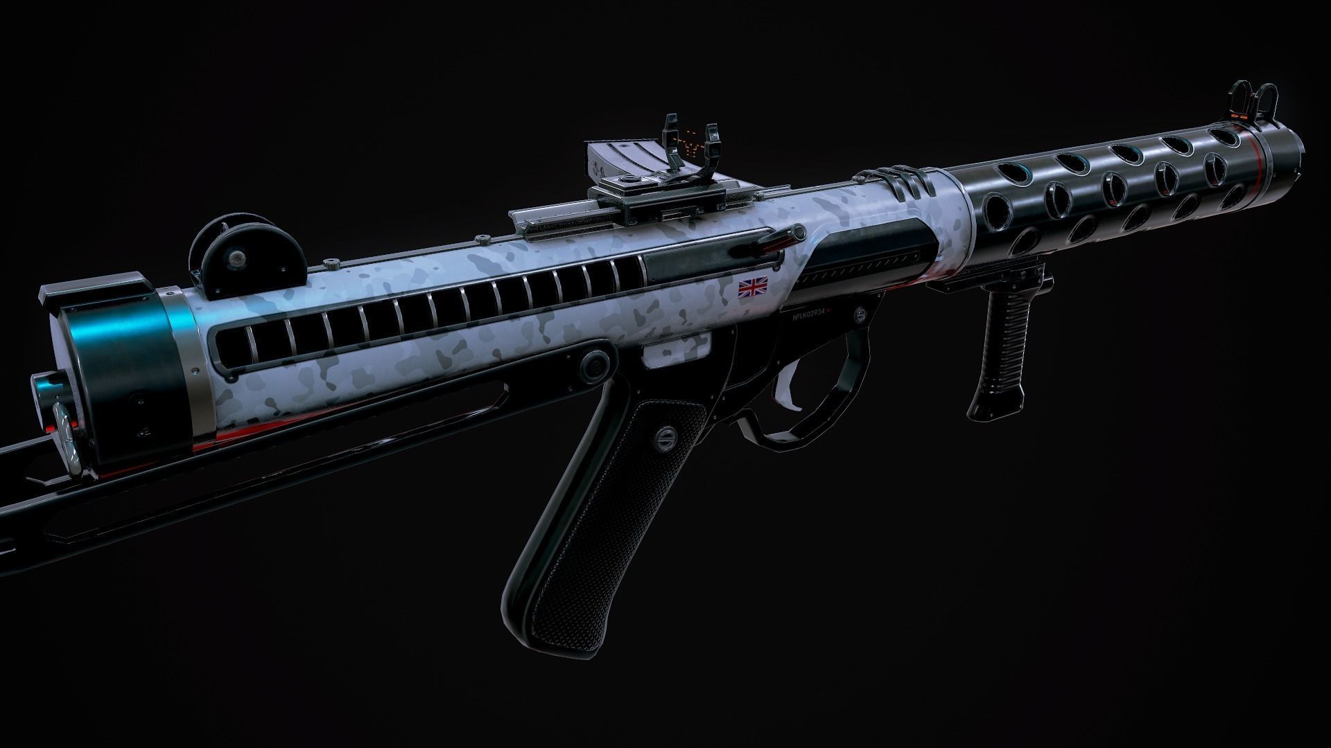 Futuristic Sterling MK4 Low-poly 3D model_6