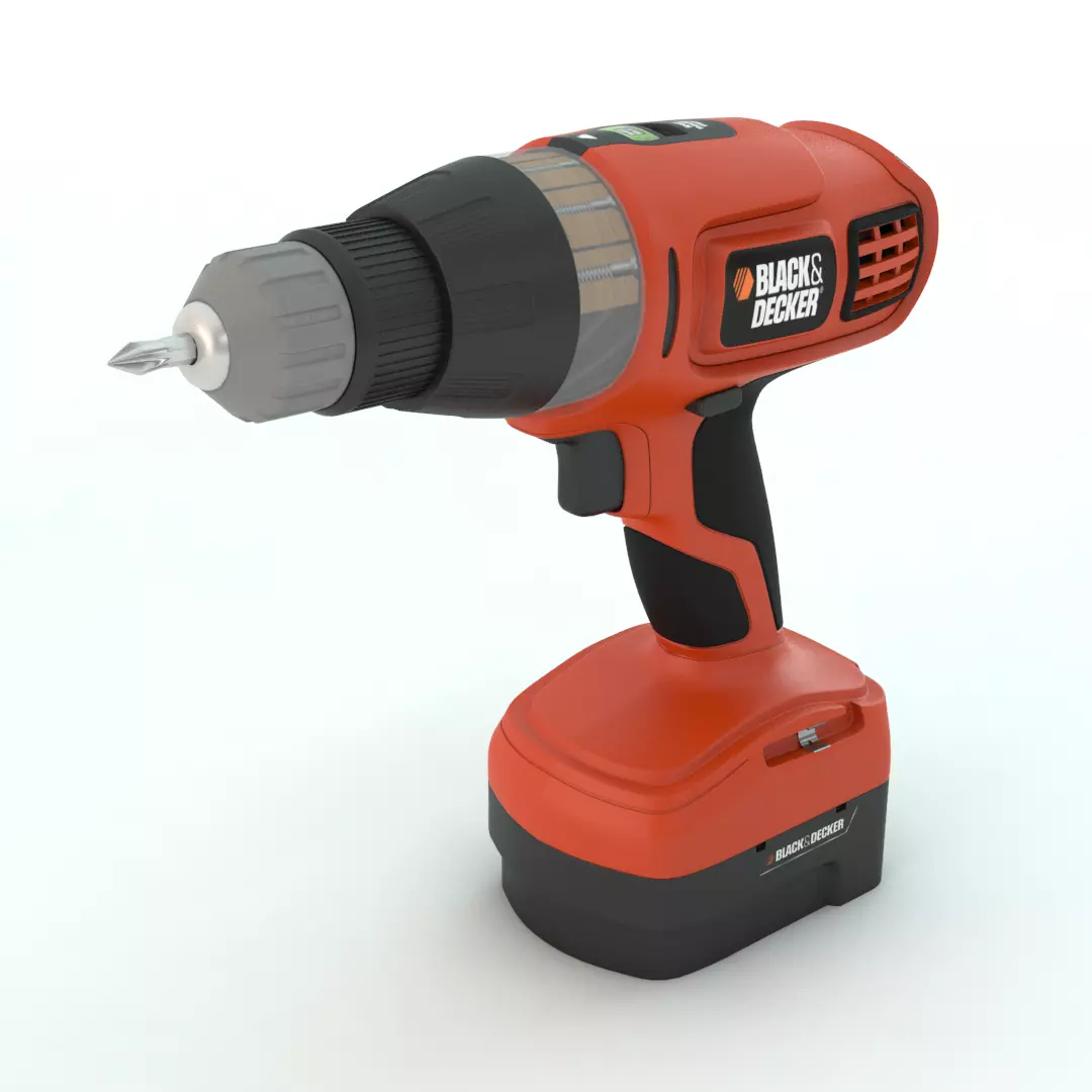 Cordless Drill Black and Decker 3D model_0