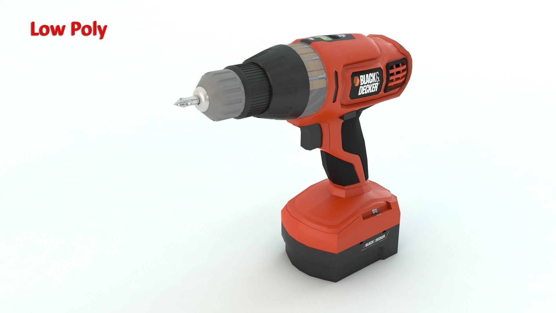Cordless Drill Black and Decker 3D model_5