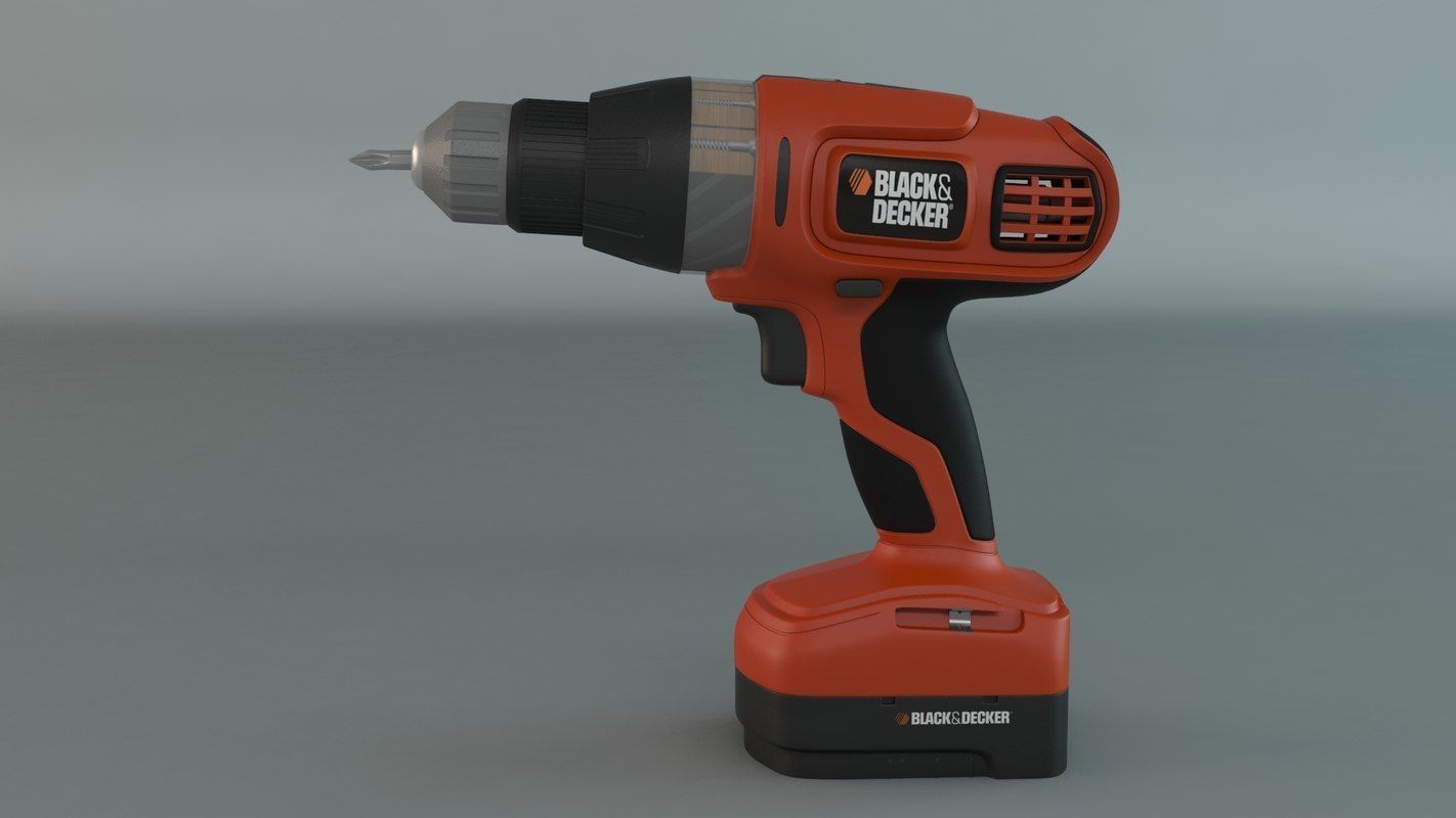 Cordless Drill Black and Decker 3D model_3