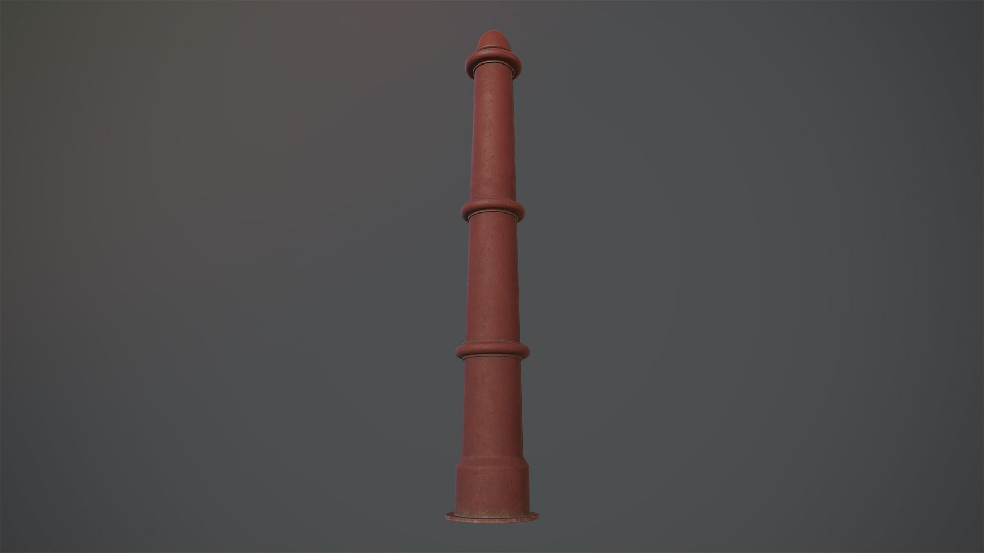 Barrier Bollard pack 5 Red v3 Low-poly 3D model_4