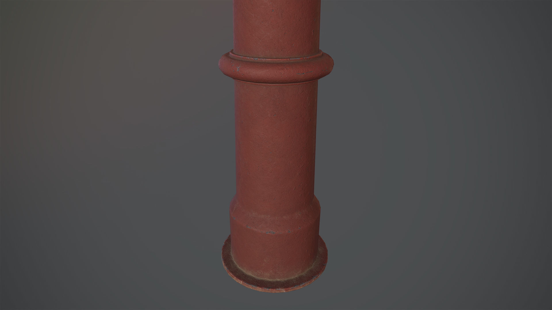 Barrier Bollard pack 5 Red v3 Low-poly 3D model_7