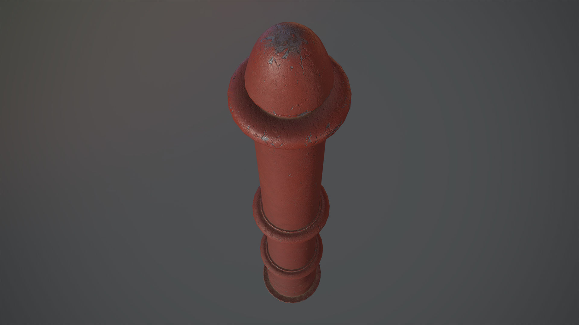 Barrier Bollard pack 5 Red v3 Low-poly 3D model_3
