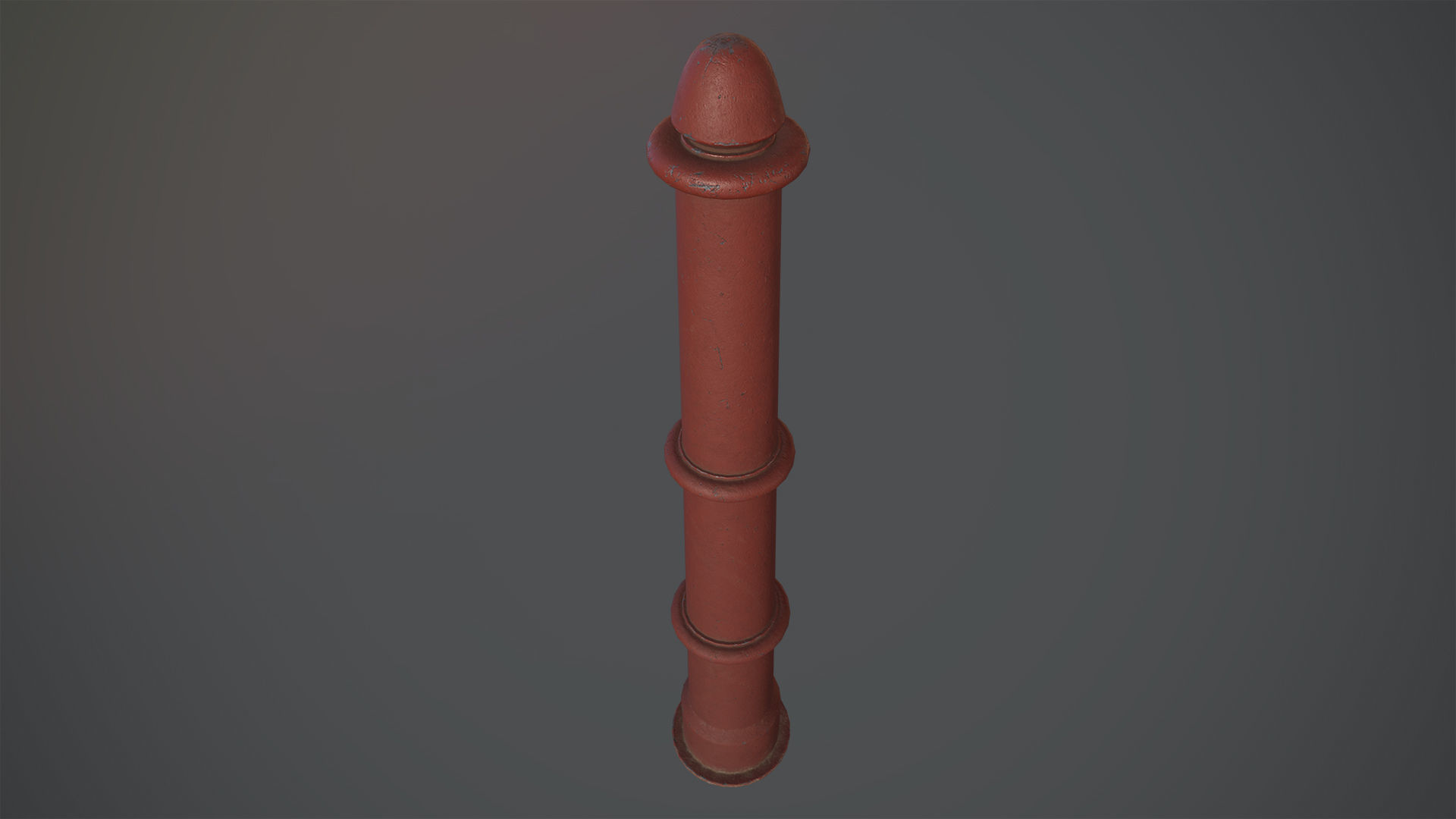 Barrier Bollard pack 5 Red v3 Low-poly 3D model_2