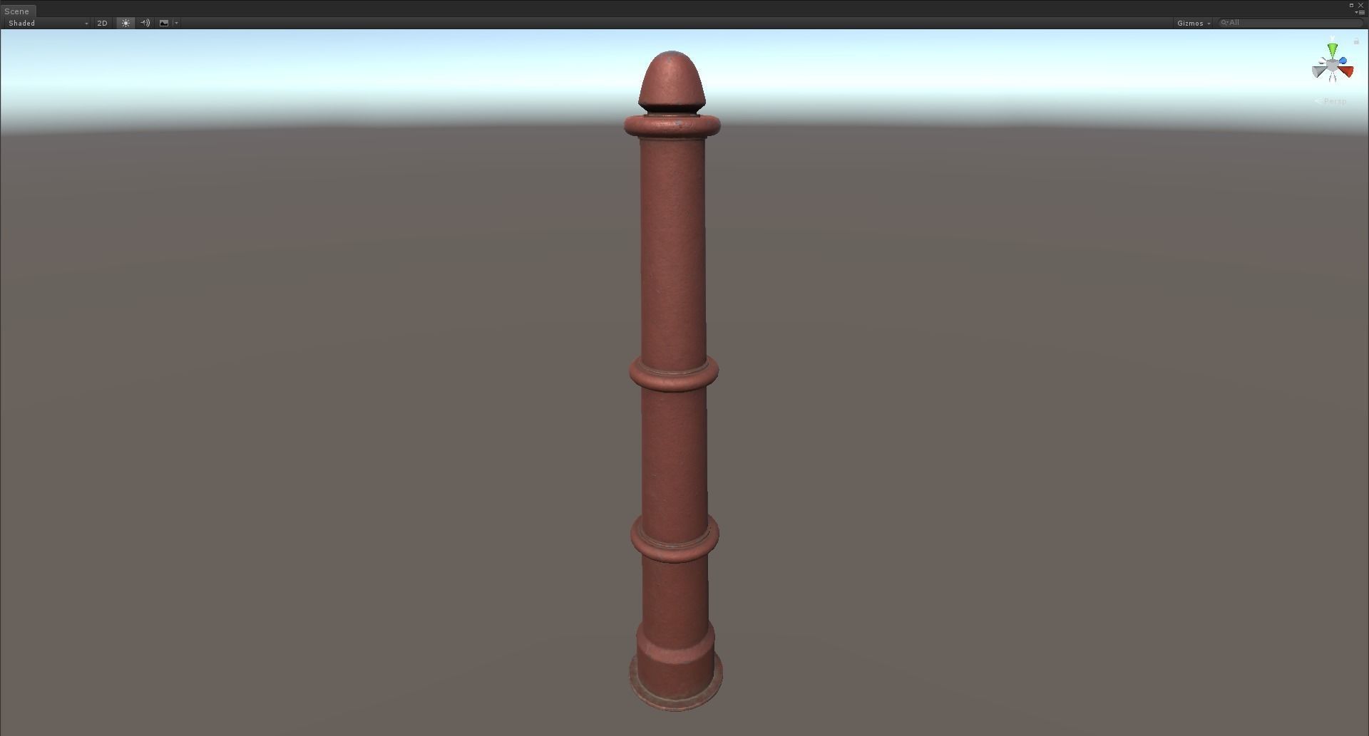 Barrier Bollard pack 5 Red v3 Low-poly 3D model_20