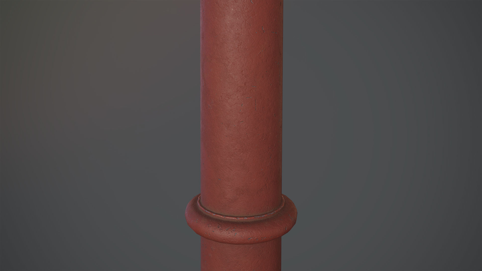Barrier Bollard pack 5 Red v3 Low-poly 3D model_6