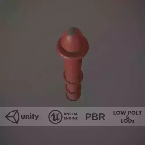 Barrier Bollard pack 5 Red v3