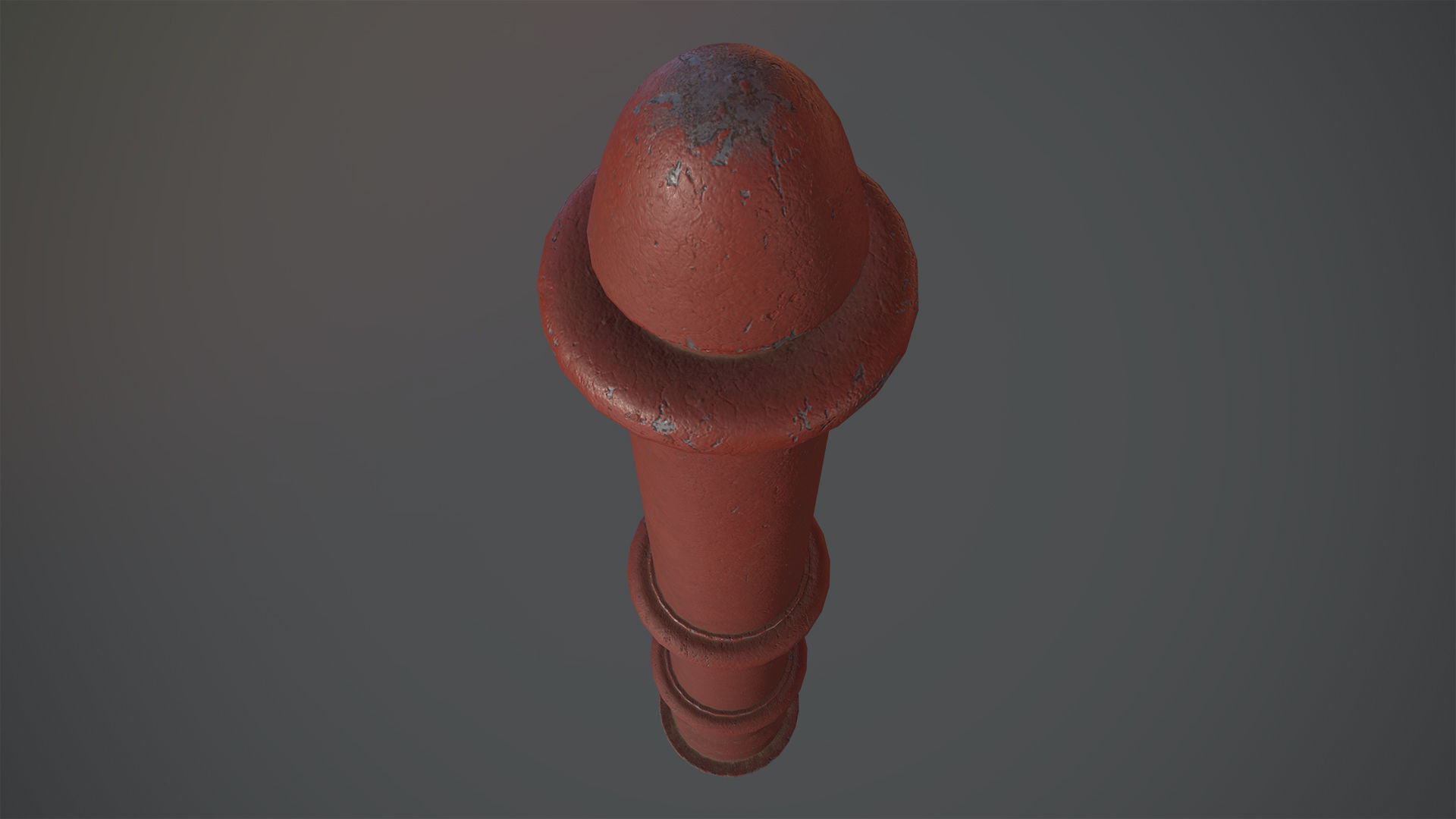 Barrier Bollard pack 5 Red v3 Low-poly 3D model_8