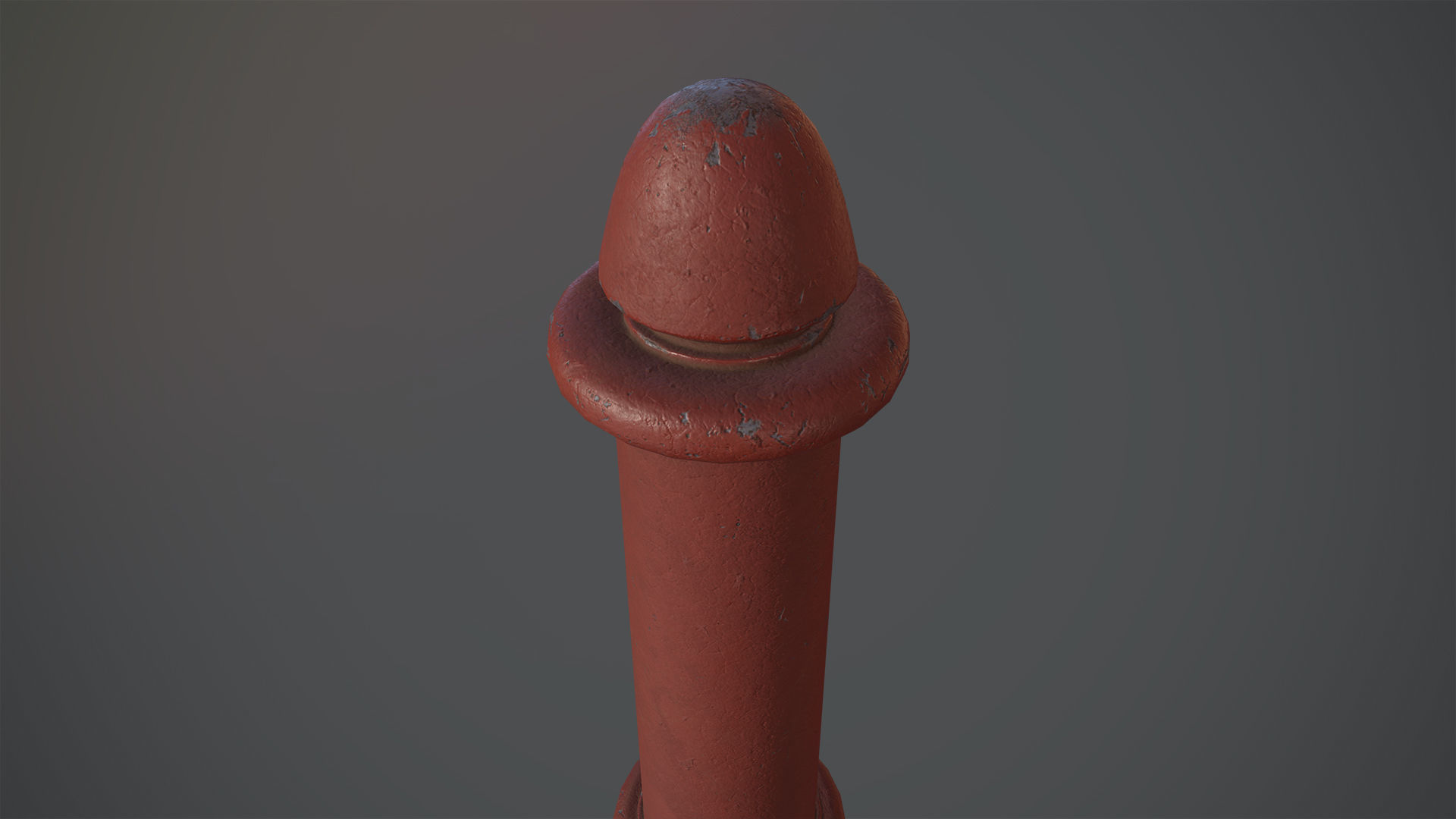 Barrier Bollard pack 5 Red v3 Low-poly 3D model_5