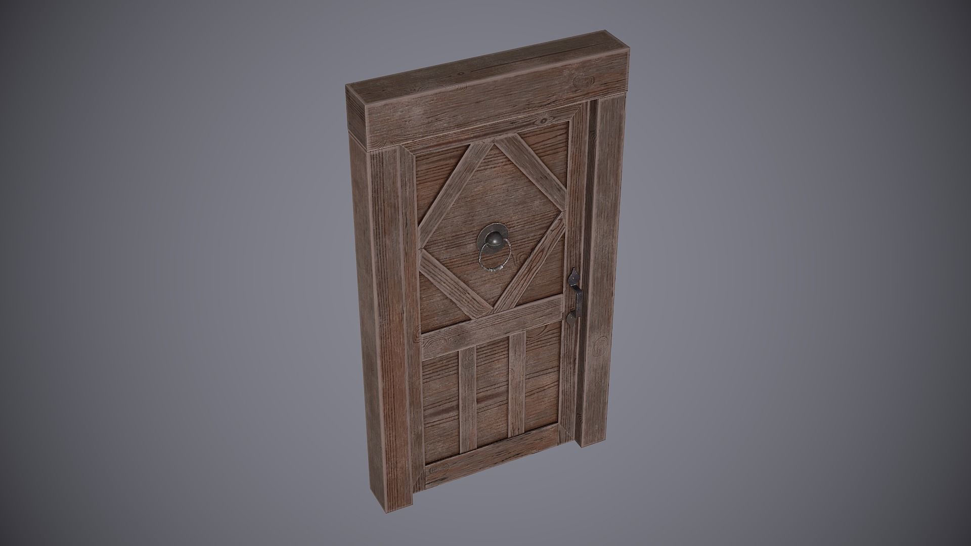 Medieval Doors Low-poly 3D model_4