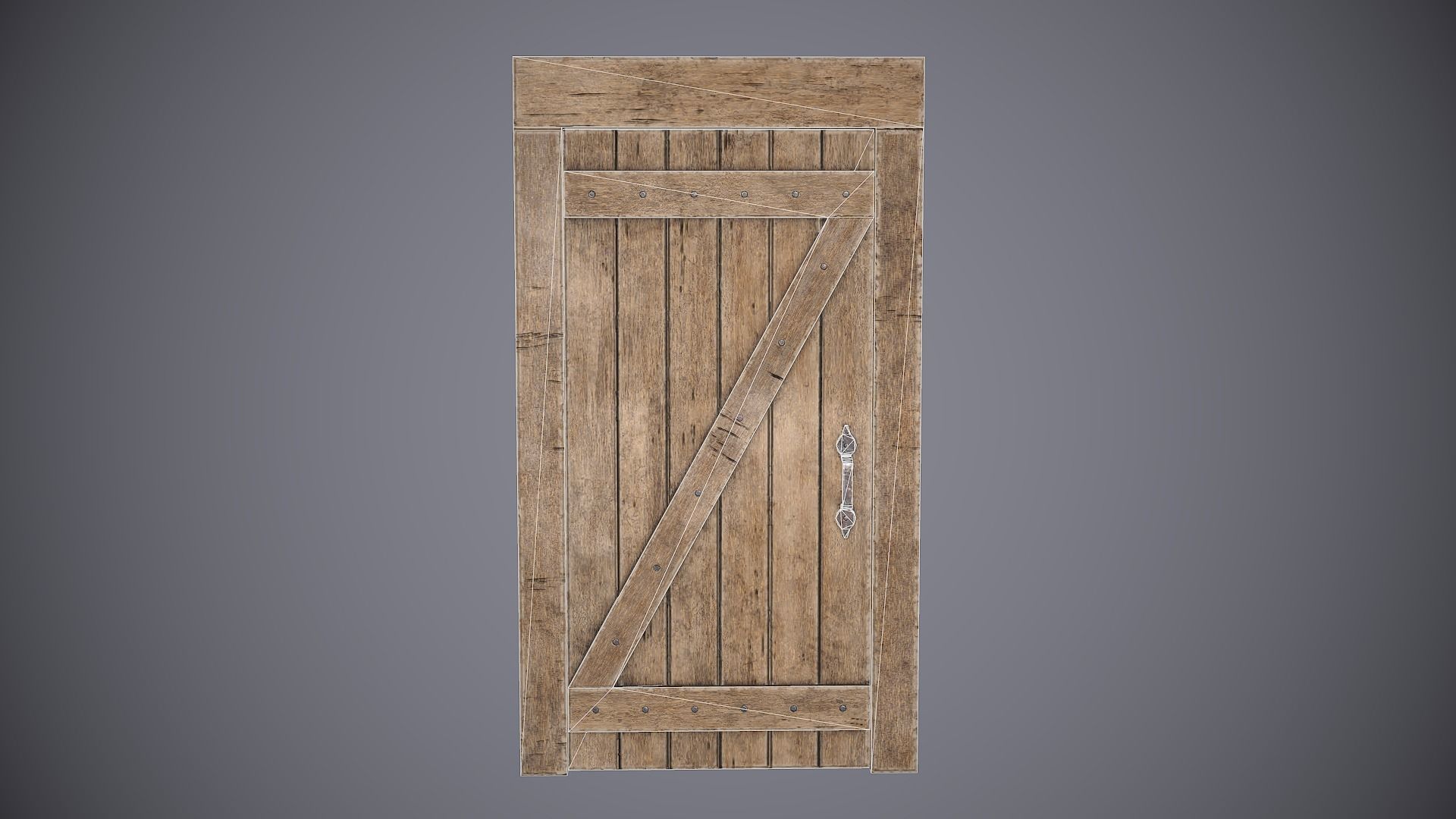 Medieval Doors Low-poly 3D model_13
