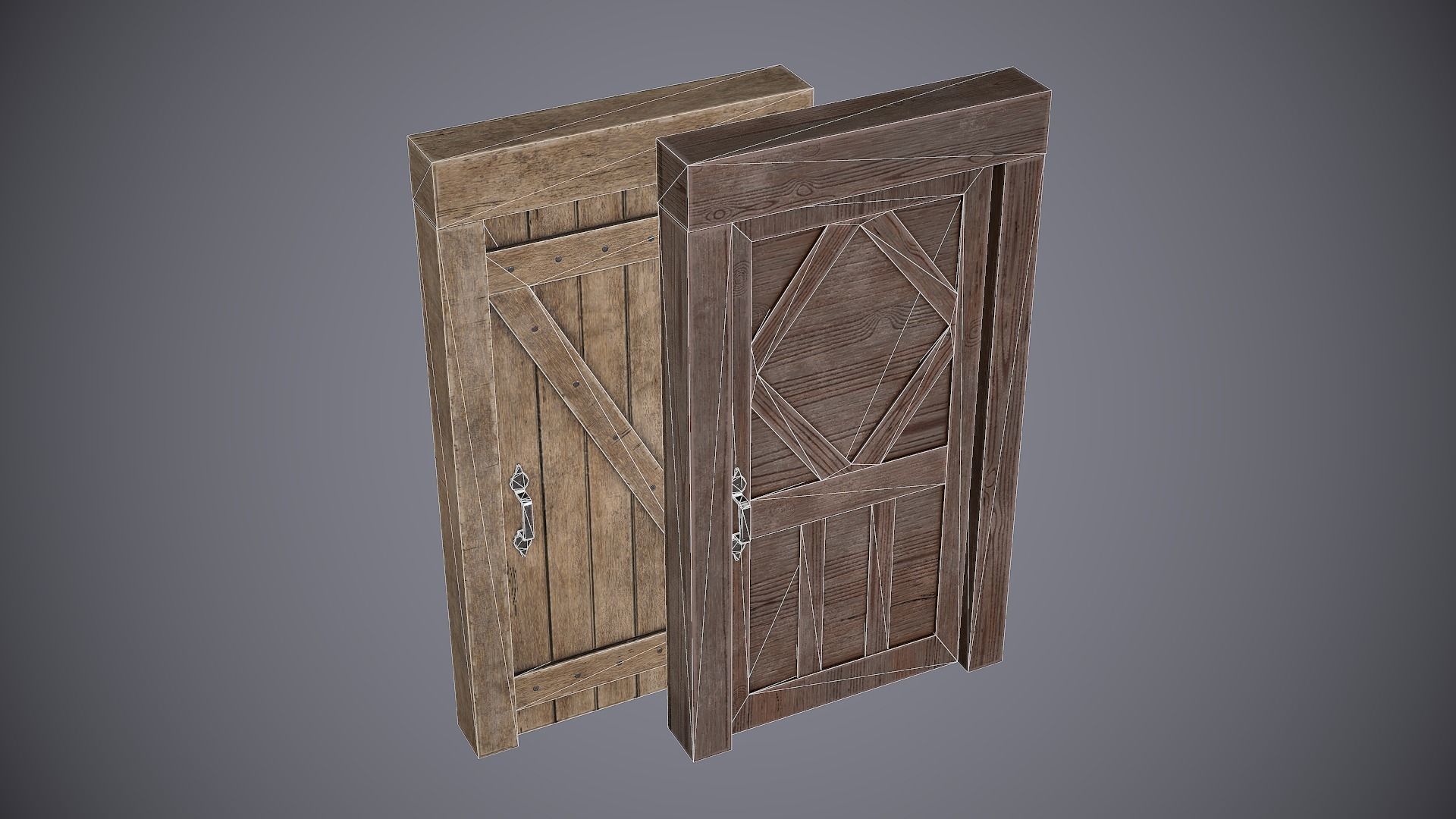 Medieval Doors Low-poly 3D model_3