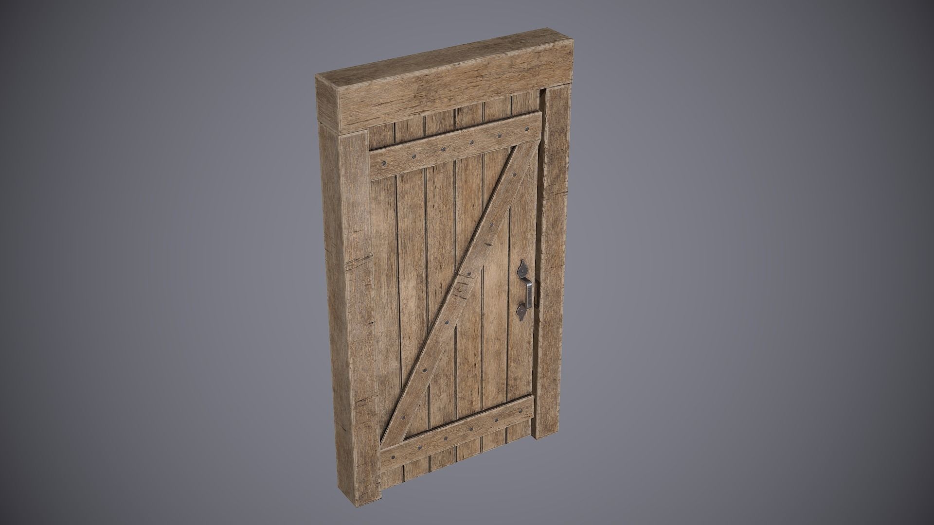 Medieval Doors Low-poly 3D model_10