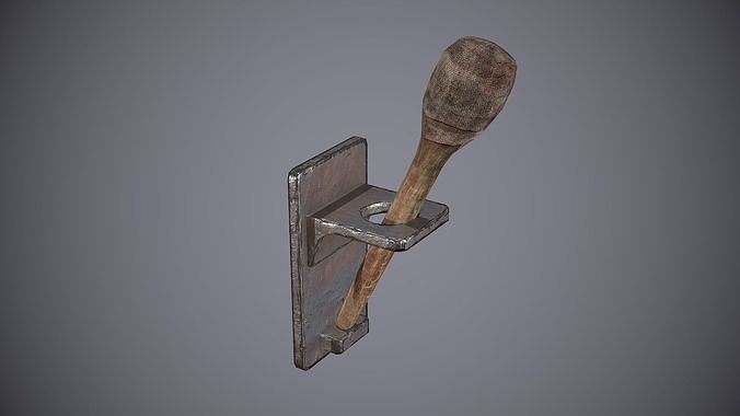 Torch Medieval Low-poly 3D model