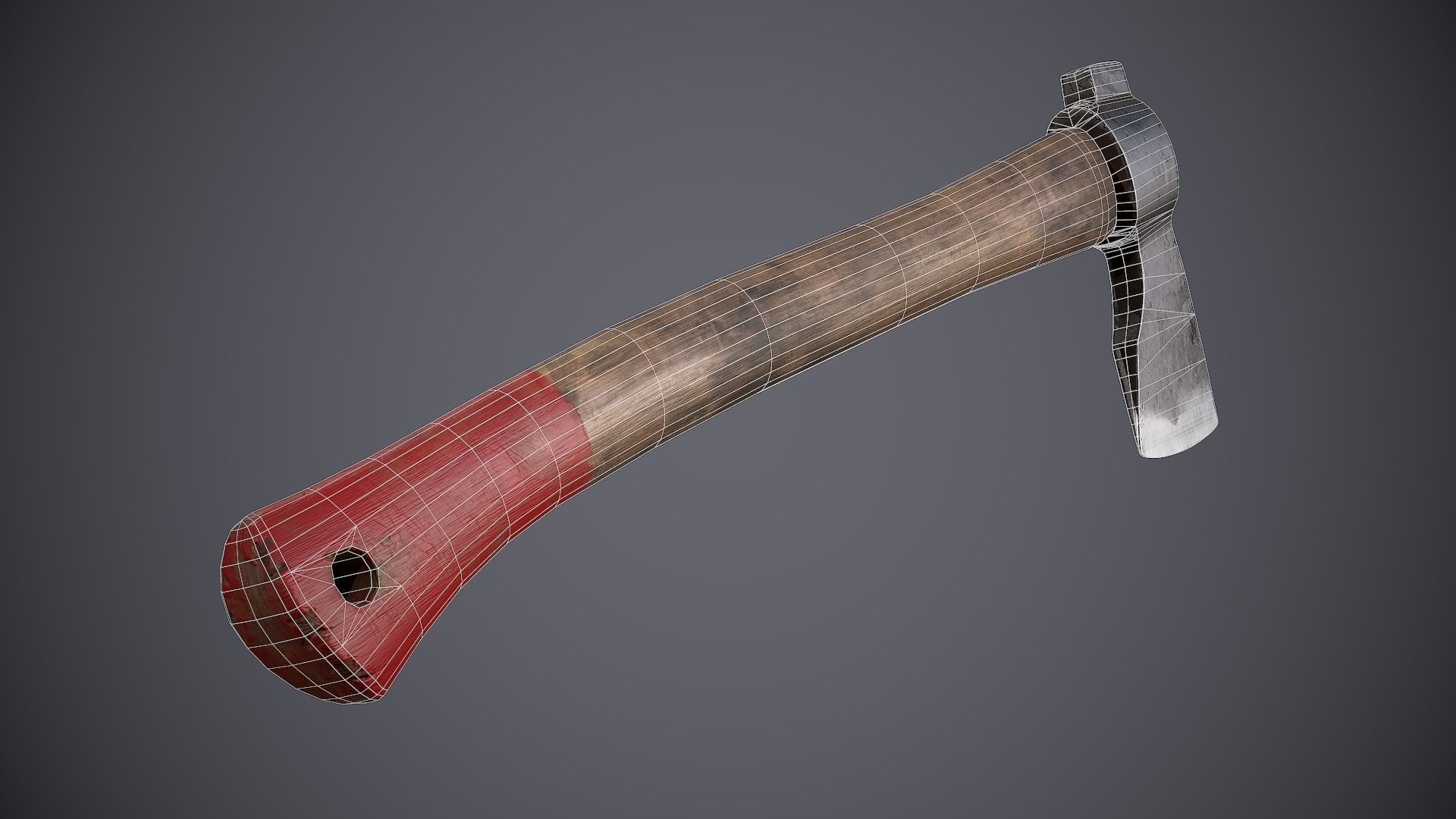 Old Axe 1 Low-poly 3D model_11