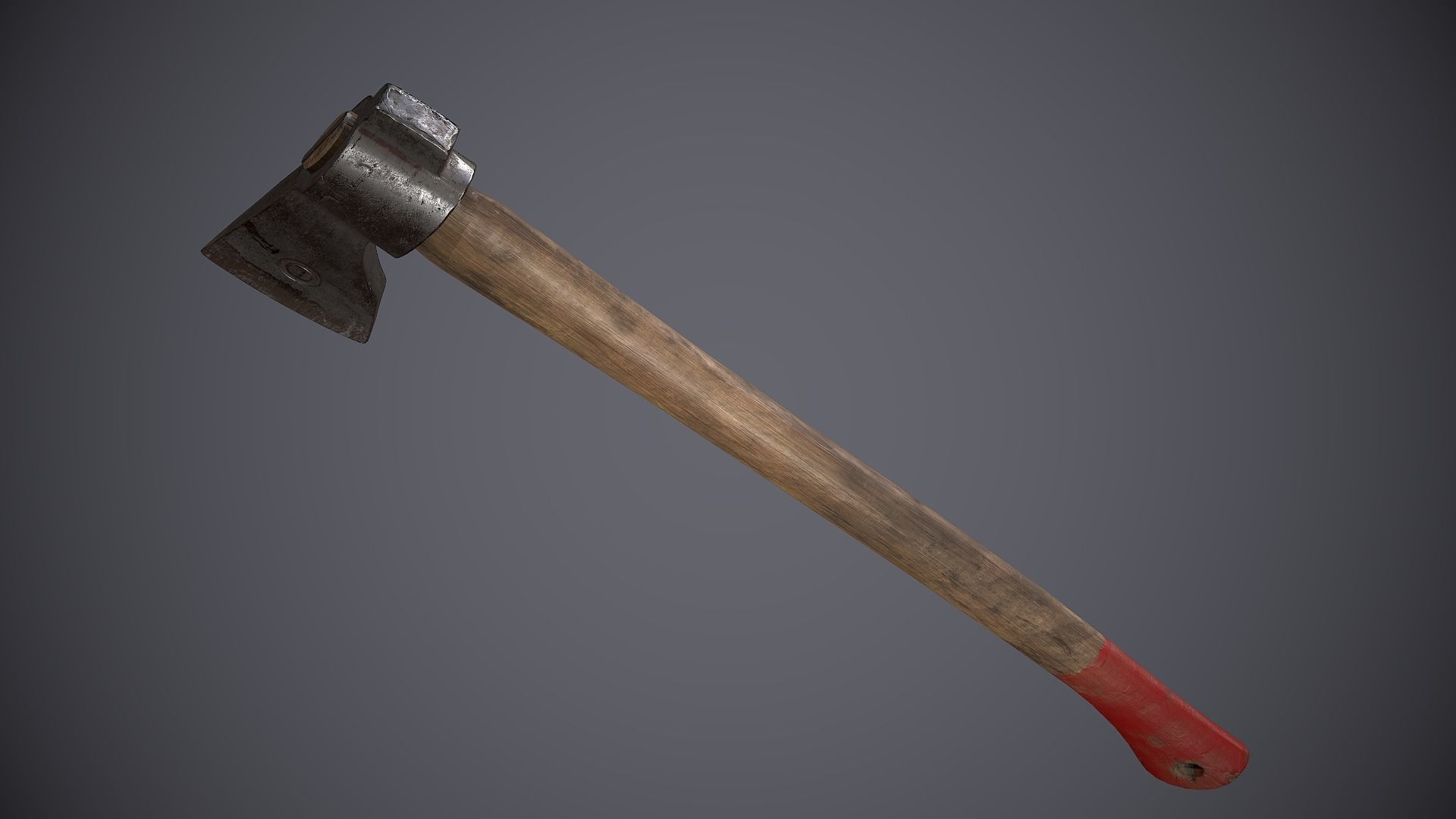 Old Axe 1 Low-poly 3D model_12