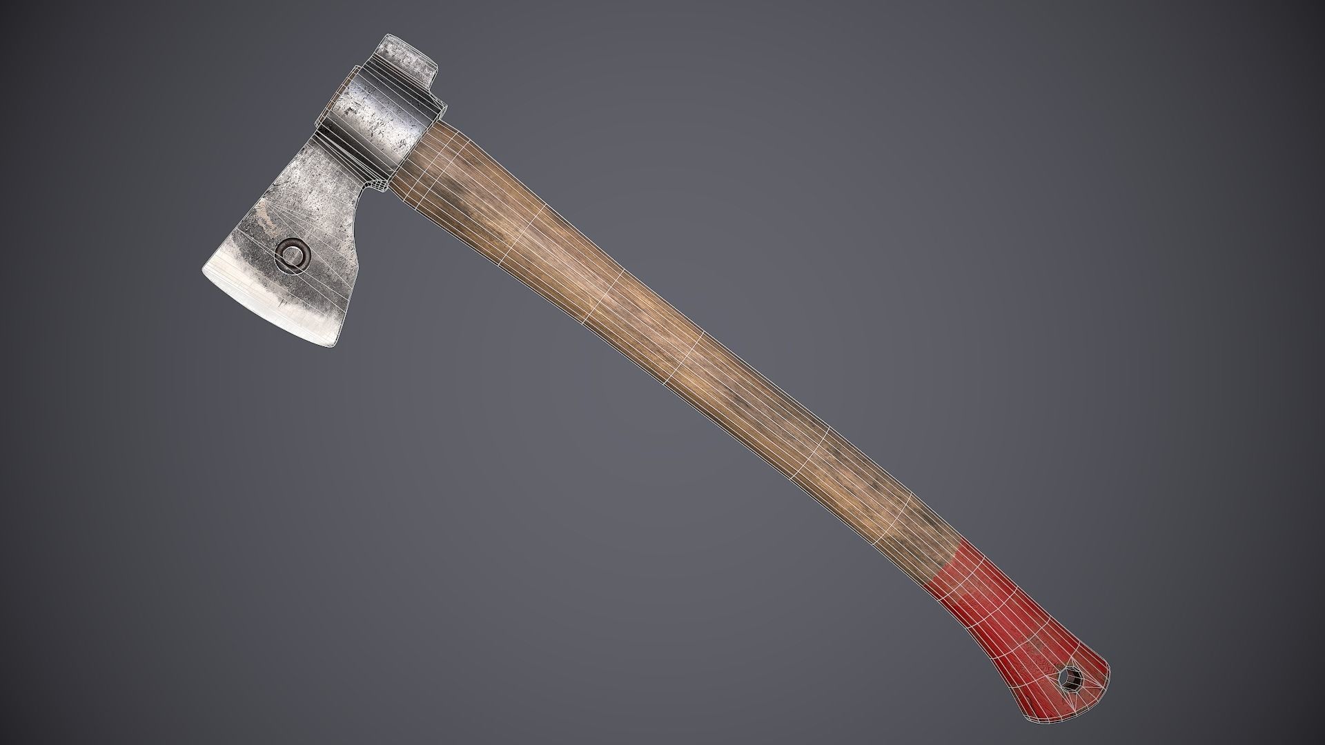 Old Axe 1 Low-poly 3D model_3
