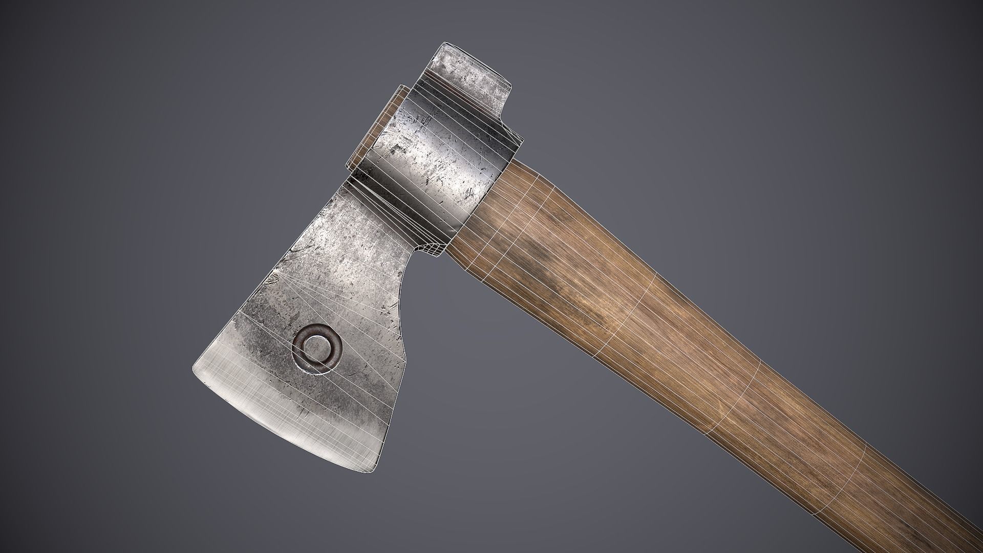 Old Axe 1 Low-poly 3D model_1