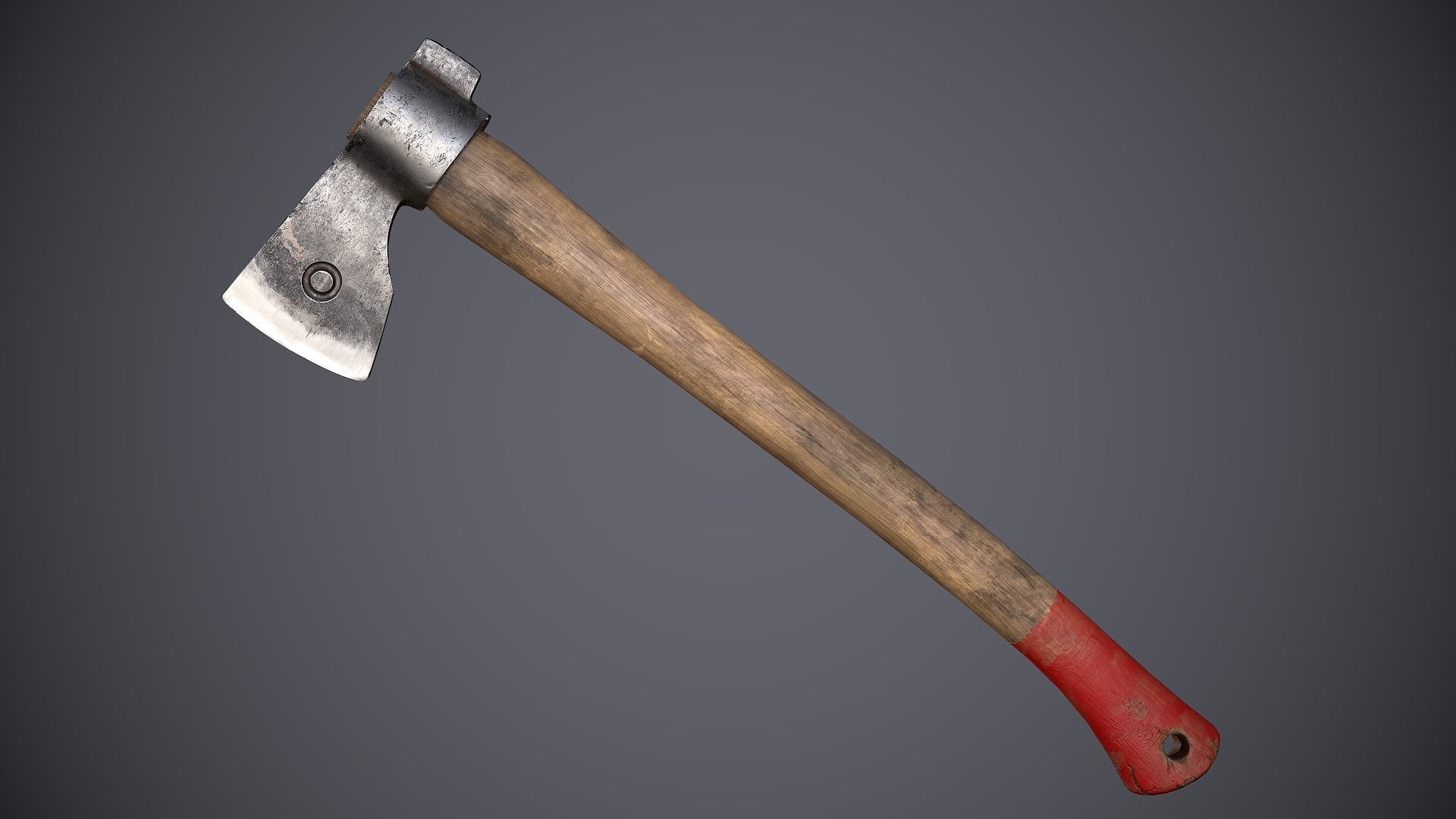 Old Axe 1 Low-poly 3D model_2