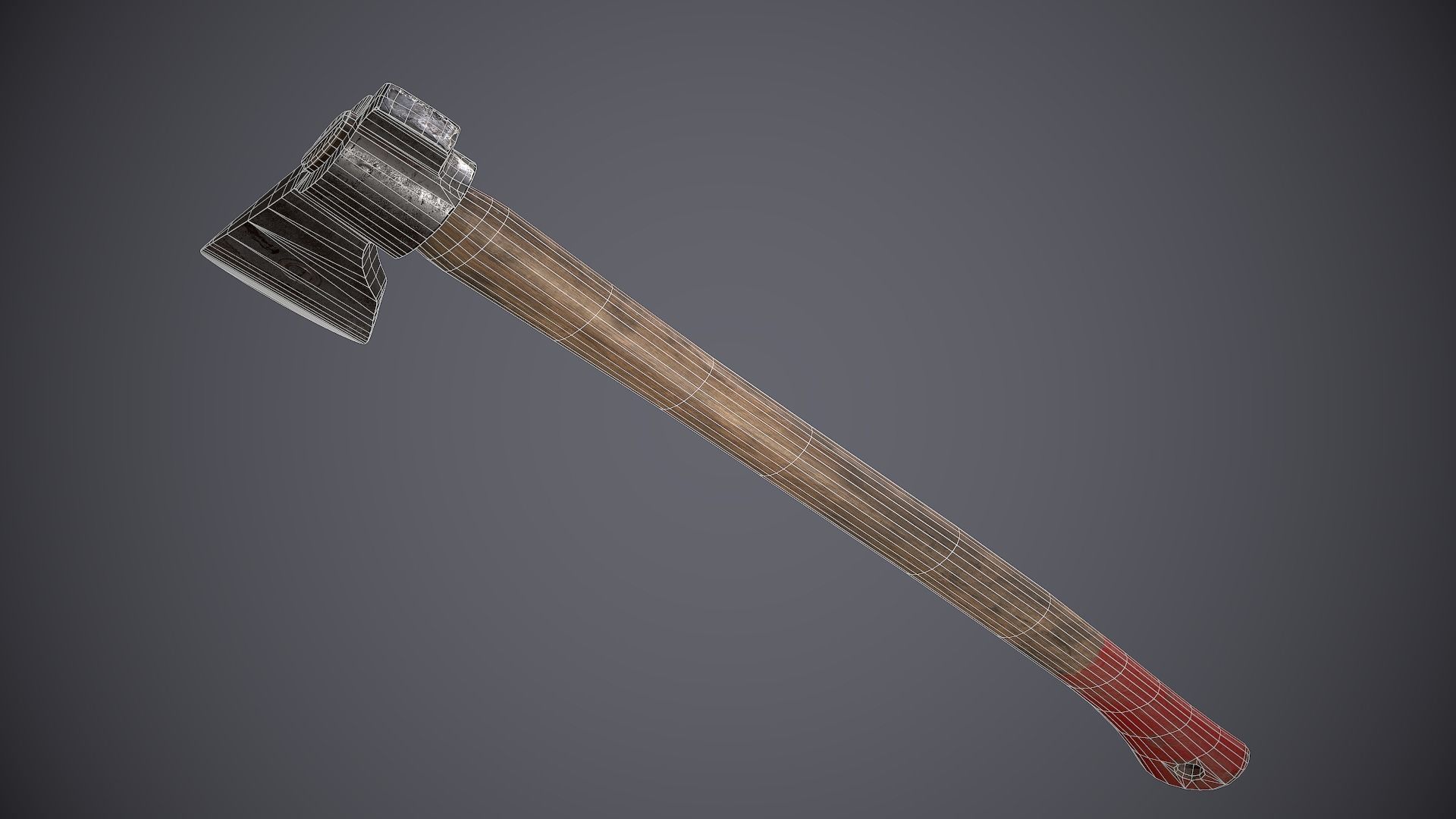 Old Axe 1 Low-poly 3D model_13