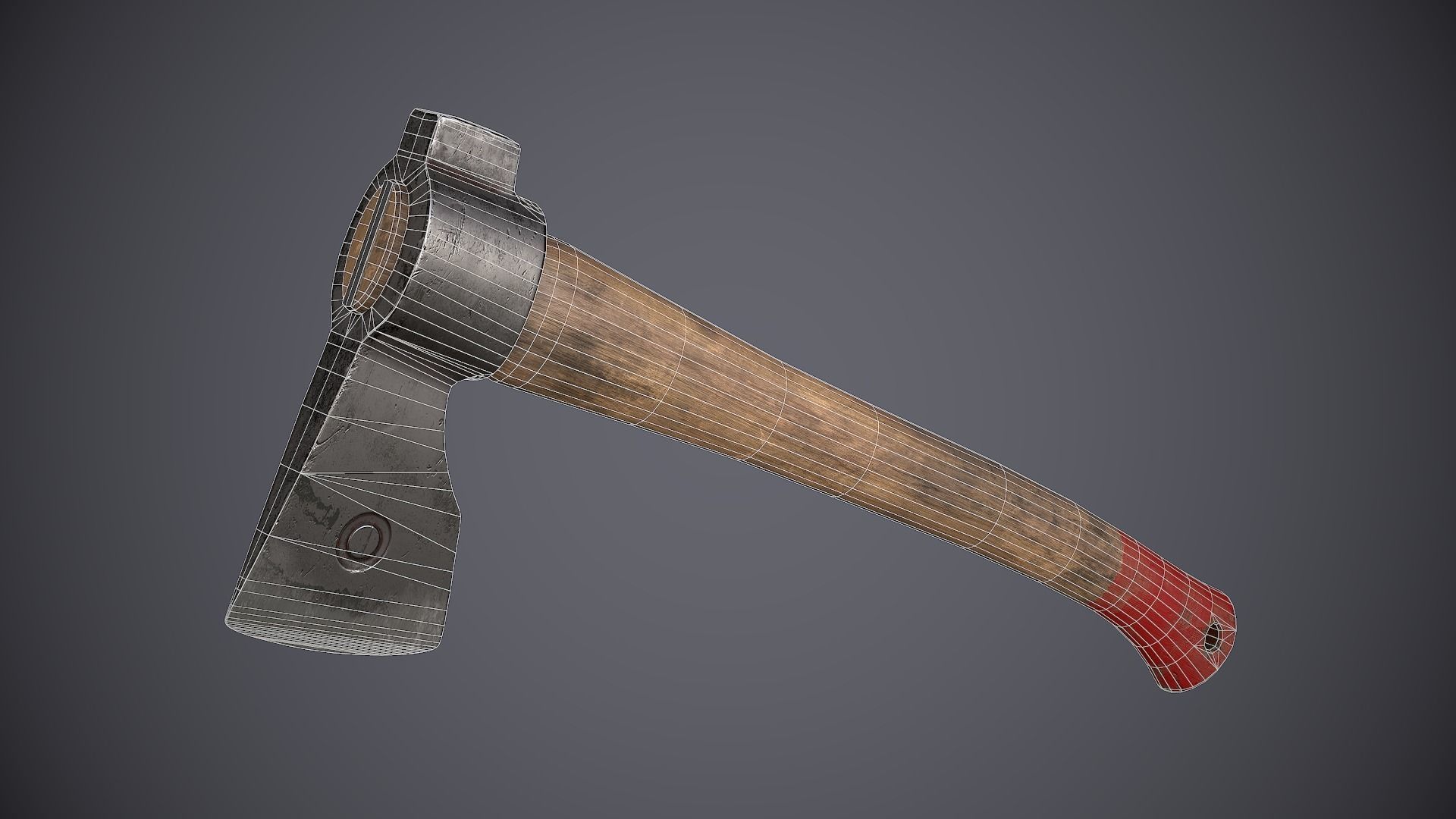 Old Axe 1 Low-poly 3D model_5