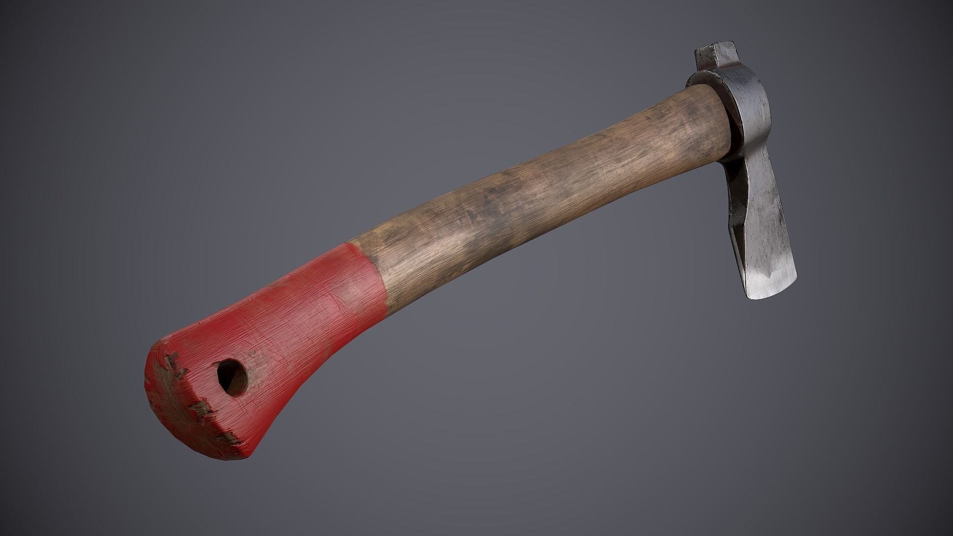 Old Axe 1 Low-poly 3D model_10