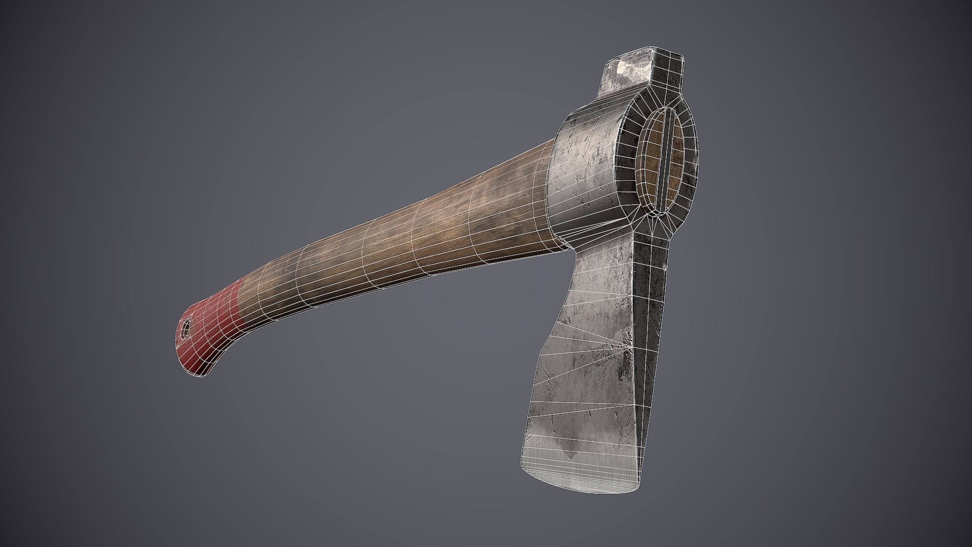 Old Axe 1 Low-poly 3D model_9