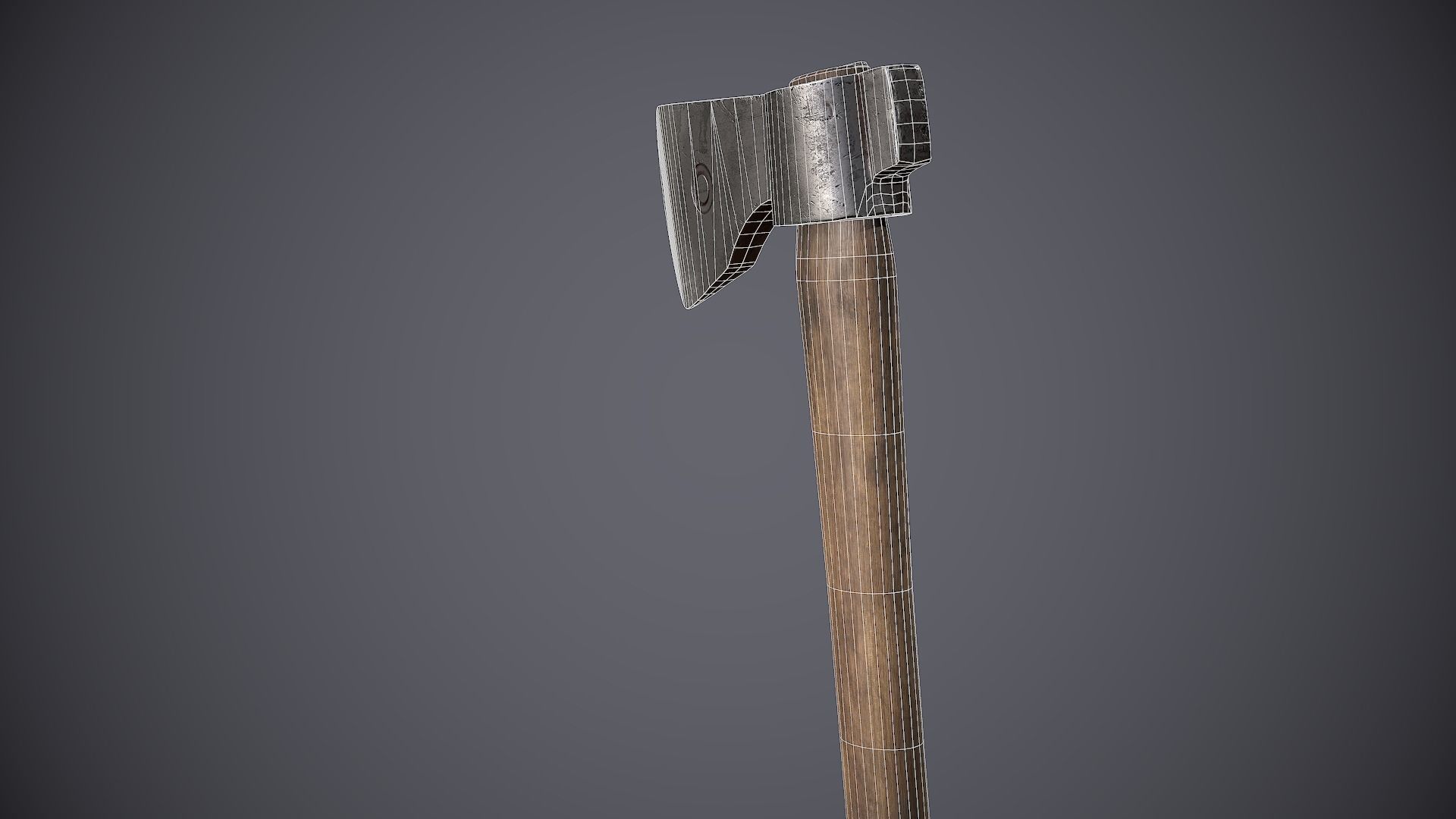 Old Axe 1 Low-poly 3D model_15