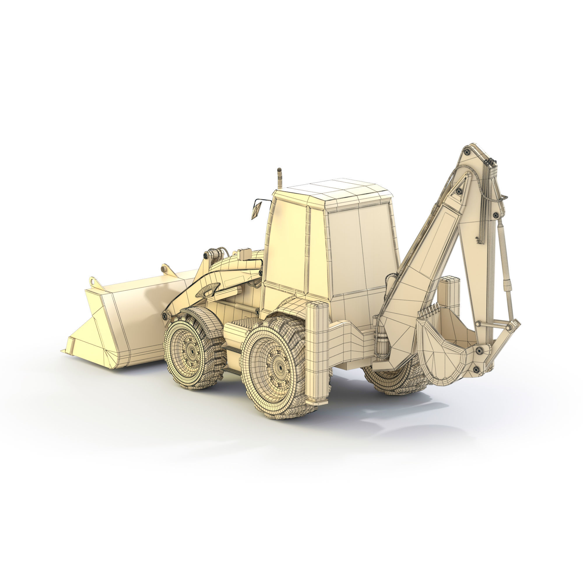 Backhoe Loader 3D model_13