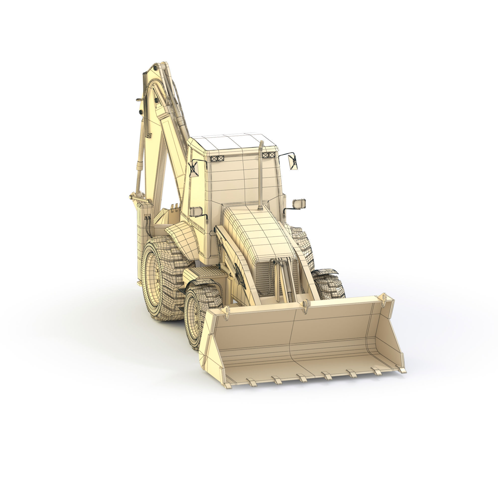 Backhoe Loader 3D model_10