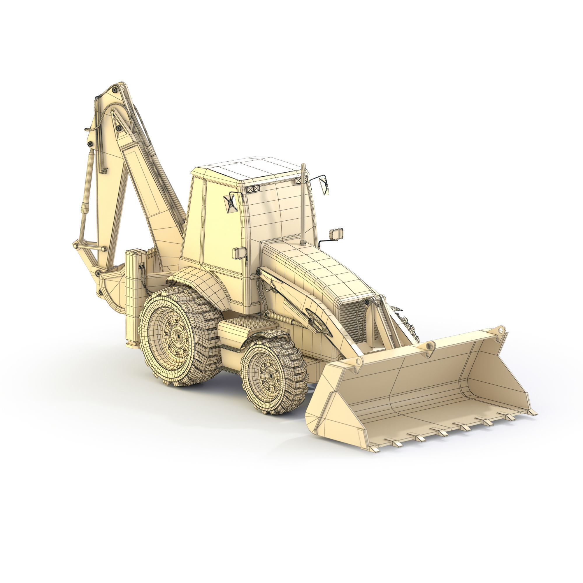 Backhoe Loader 3D model_9