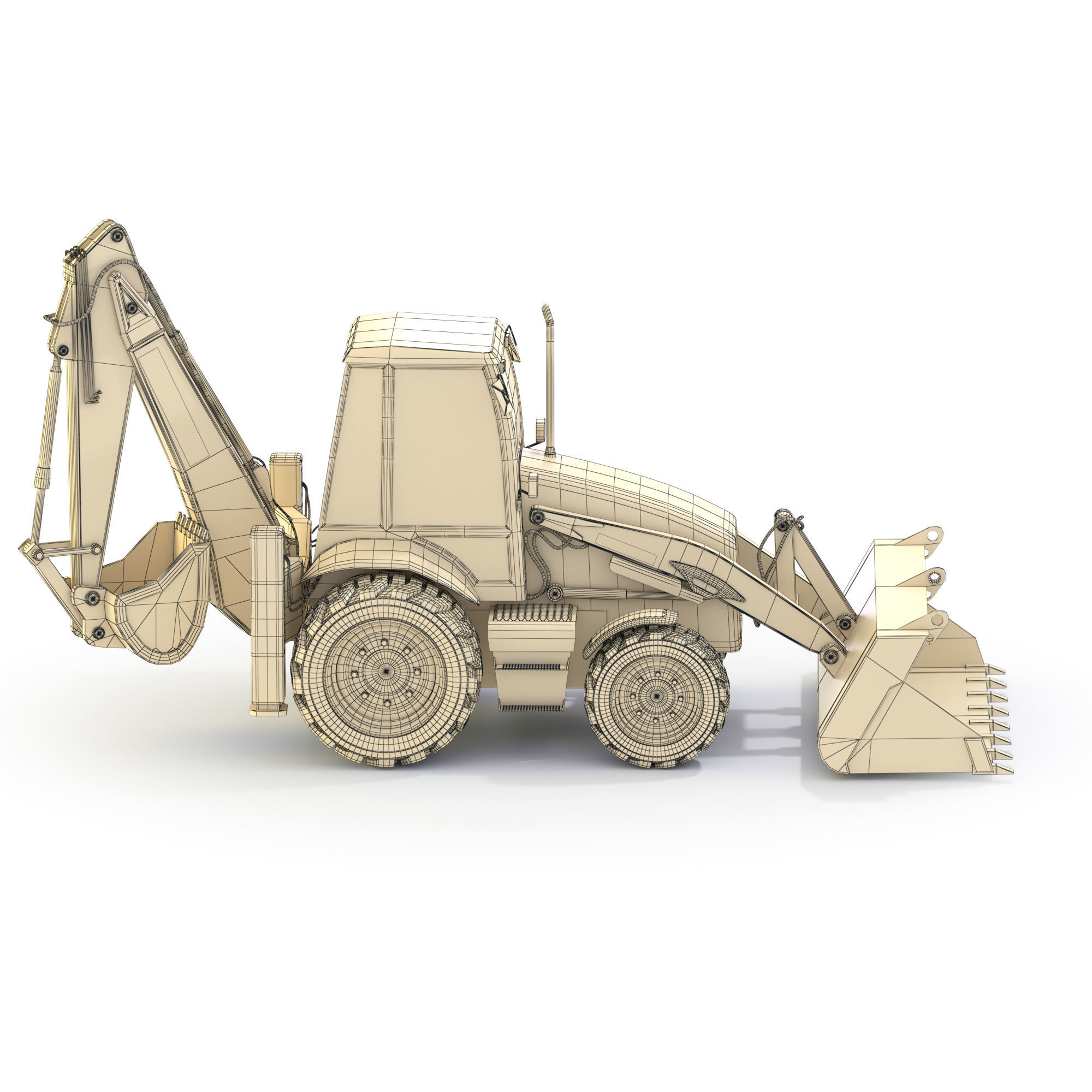 Backhoe Loader 3D model_8