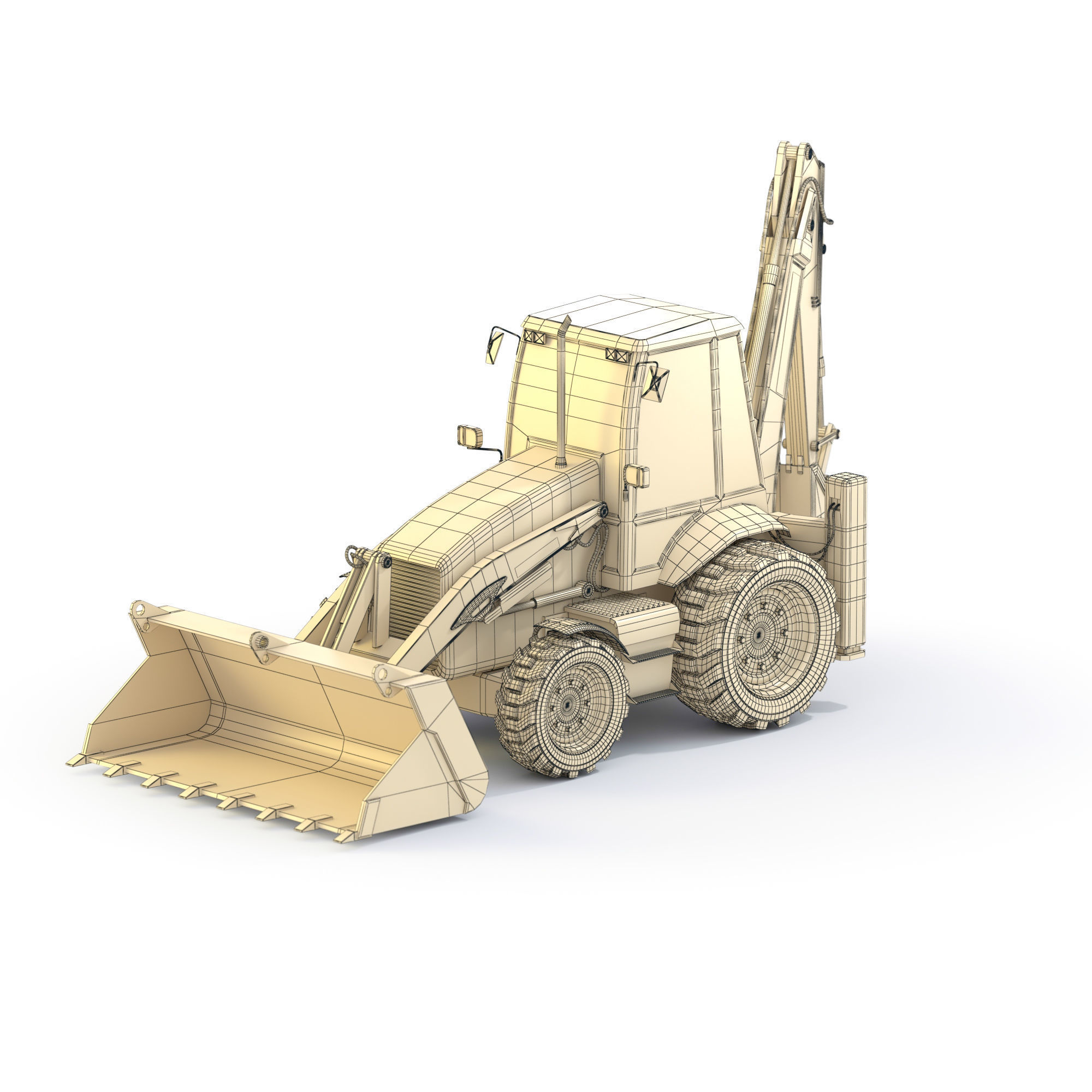 Backhoe Loader 3D model_11