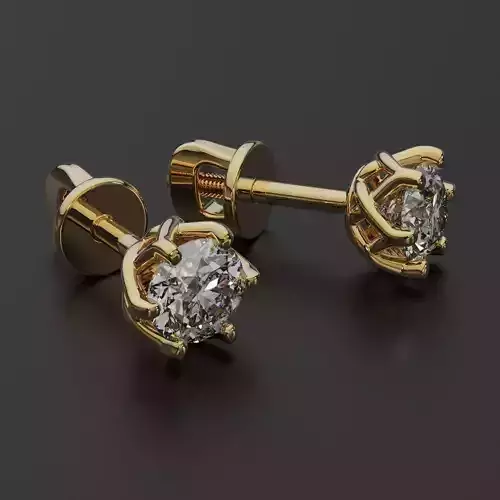 Earrings with diamonds 5mm 3D print model